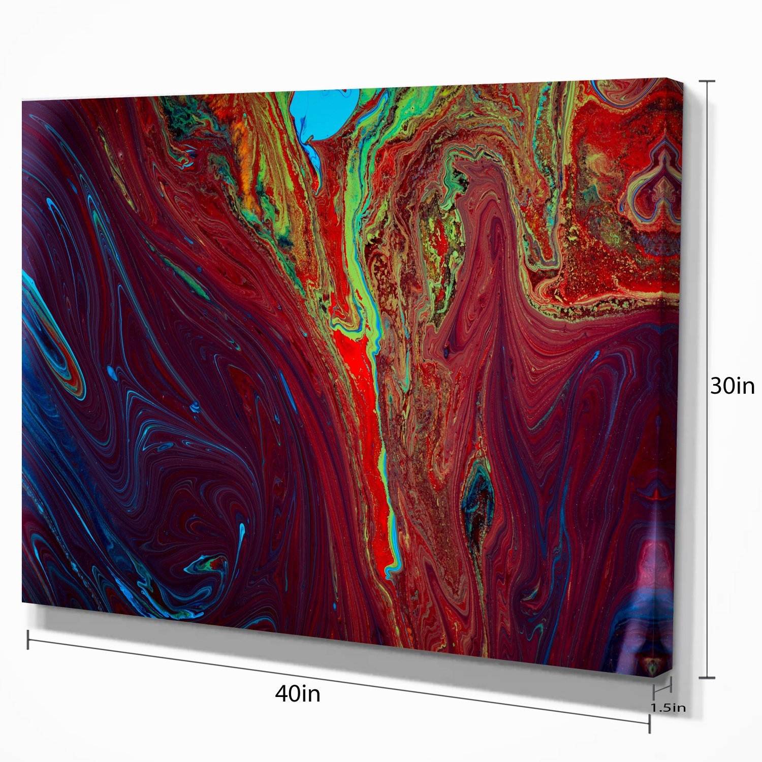 Dark Red Abstract Acrylic Painting on Canvas - Modern Wall Art for Living Room, Bedroom & Office Decor