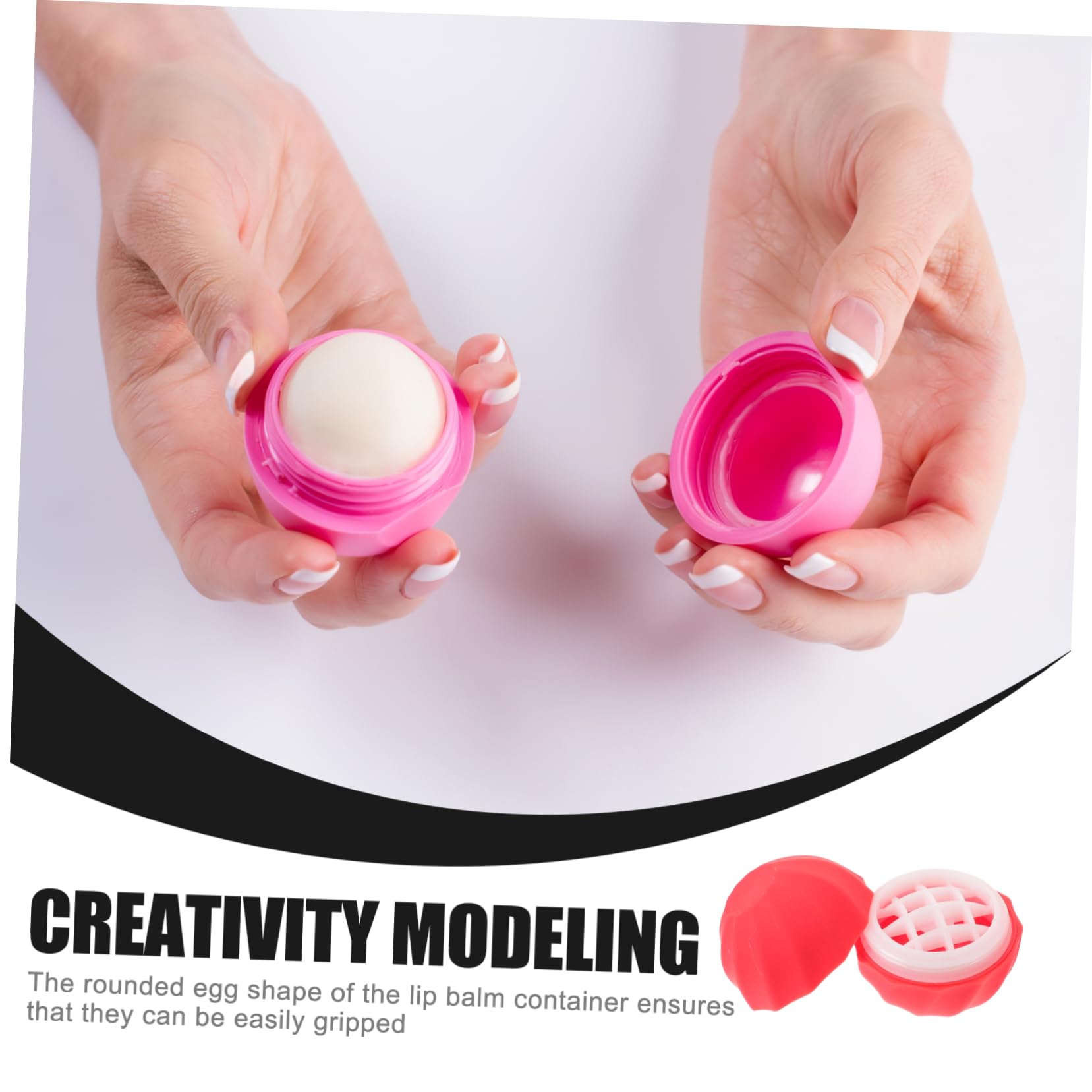 10-Pack Refillable Plastic Sphere Containers for Natural Lip Balms - Perfect for DIY Cosmetics, Travel & Gift Packaging