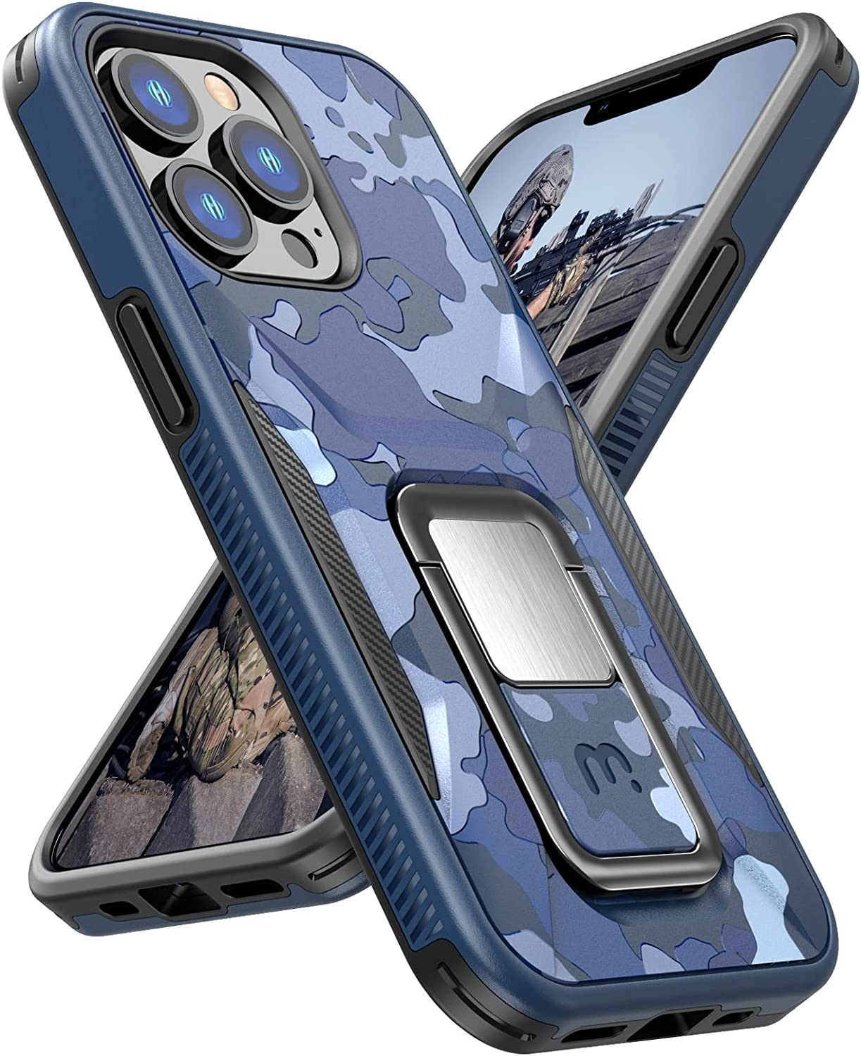 Magnetic Phone Case for iPhone 14 Pro (6.1 Inch) - Shockproof Protective Cover with Car Mount Compatibility - Blue - Perfect for Driving, Travel & Everyday Use
