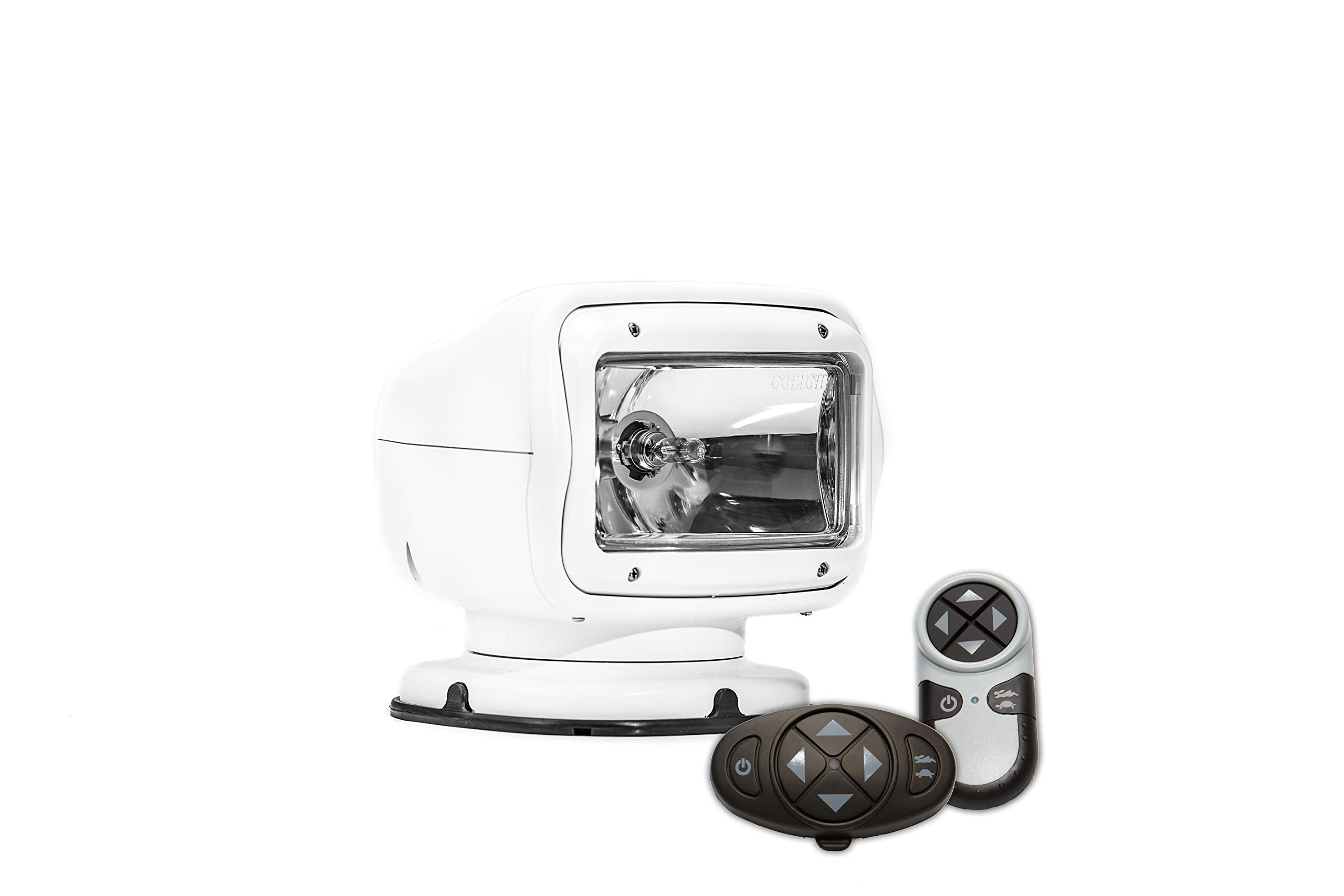 Golight GT Series Model 2007GT Halogen Spotlight - Permanent Mount with Dual Wireless Remotes - Bright White Light for Marine, Off-Road & Security Use