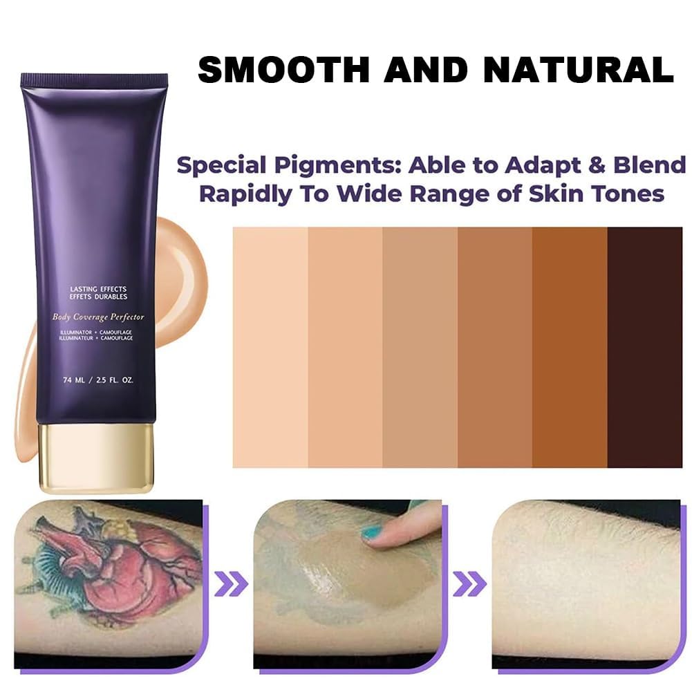 Waterproof Full Coverage Makeup Concealer & Body Concealer Lotion - Long Lasting Cover Up for Face & Body | Perfect for Tattoos, Scars, Birthmarks & Special Occasions