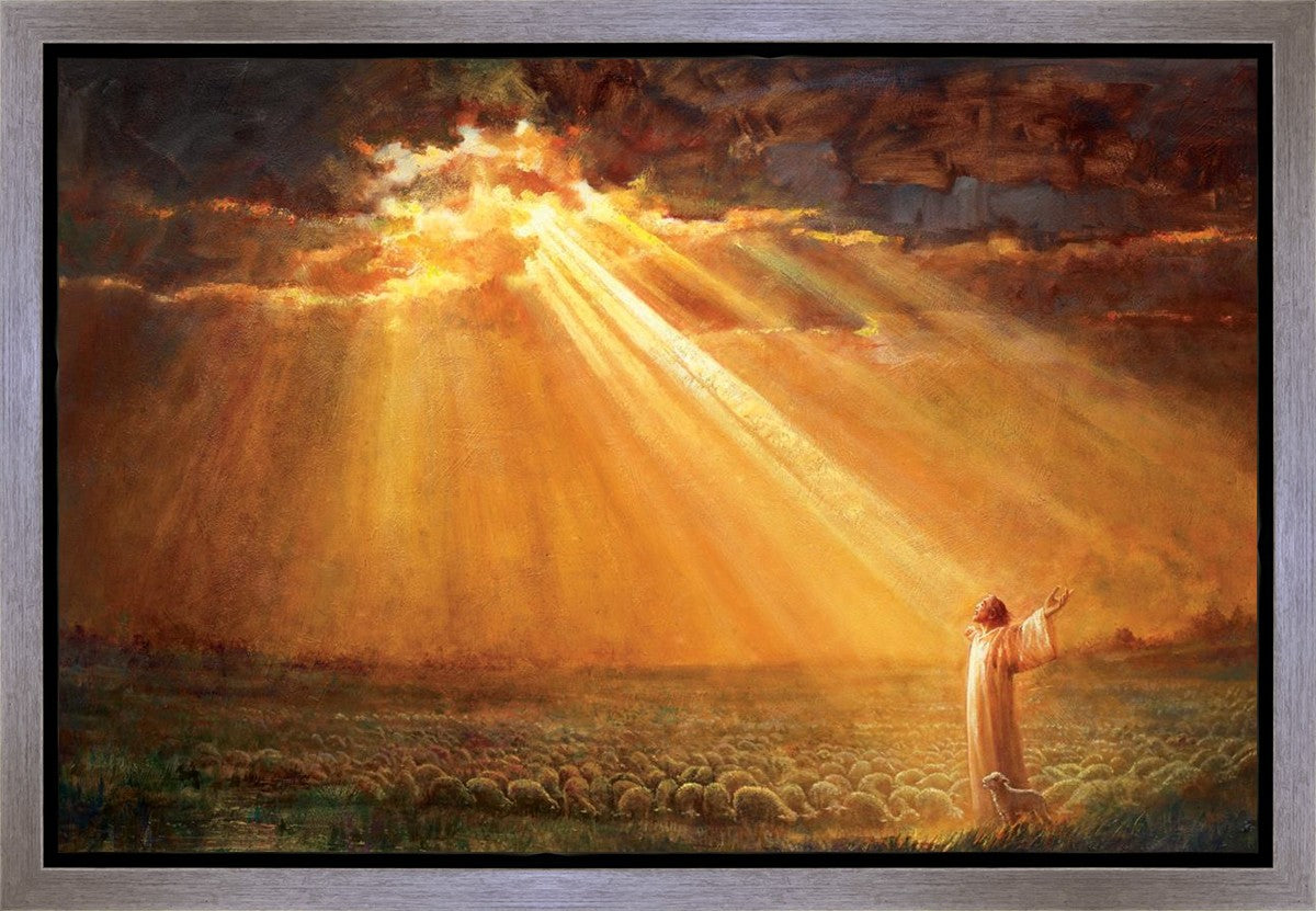 Rejoice in His Light Christian Wall Art - Gallery Wrap Canvas Print for Home & Church Decor - Perfect for Living Room, Bedroom, and Prayer Space