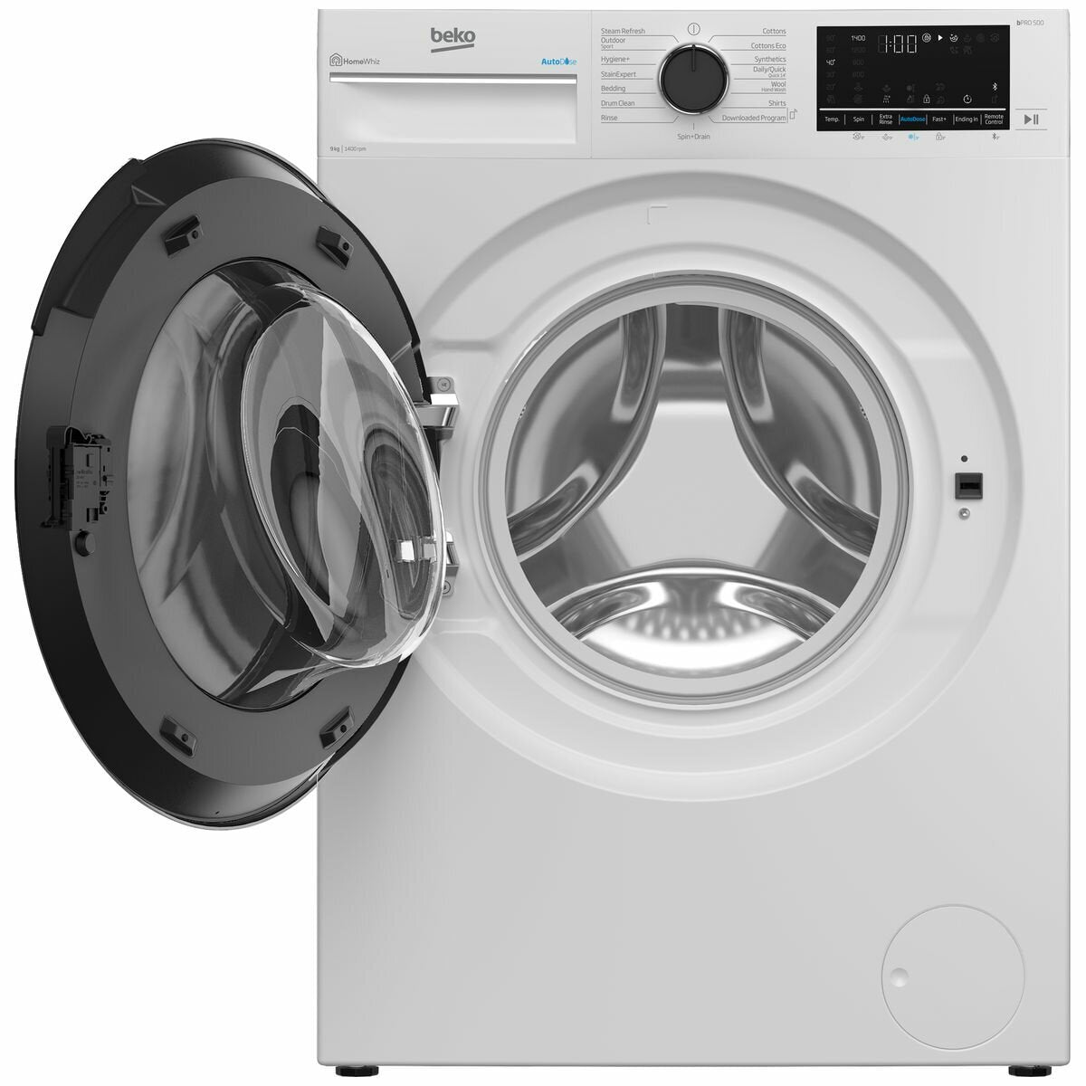 Beko 9kg Front Load Washing Machine with Autodose & Steam - BFLB902ADW - Energy Efficient, Quiet Operation for Apartments & Small Homes