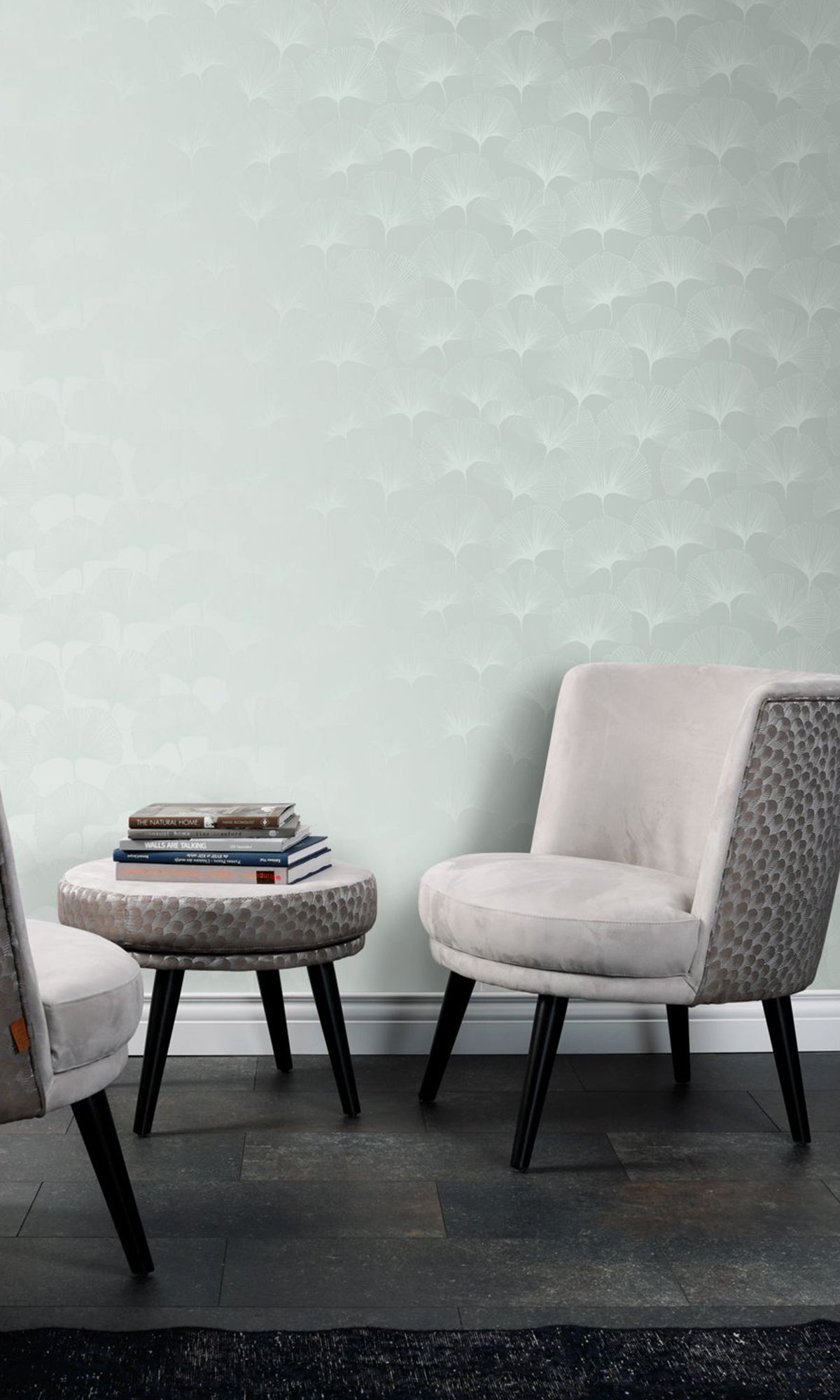Celadon Green Ginkgo Leaves Peel and Stick Wallpaper - Self-Adhesive Removable Wallpaper for Bedroom, Living Room, Bathroom Decor | Botanical Nature Inspired Wall Mural