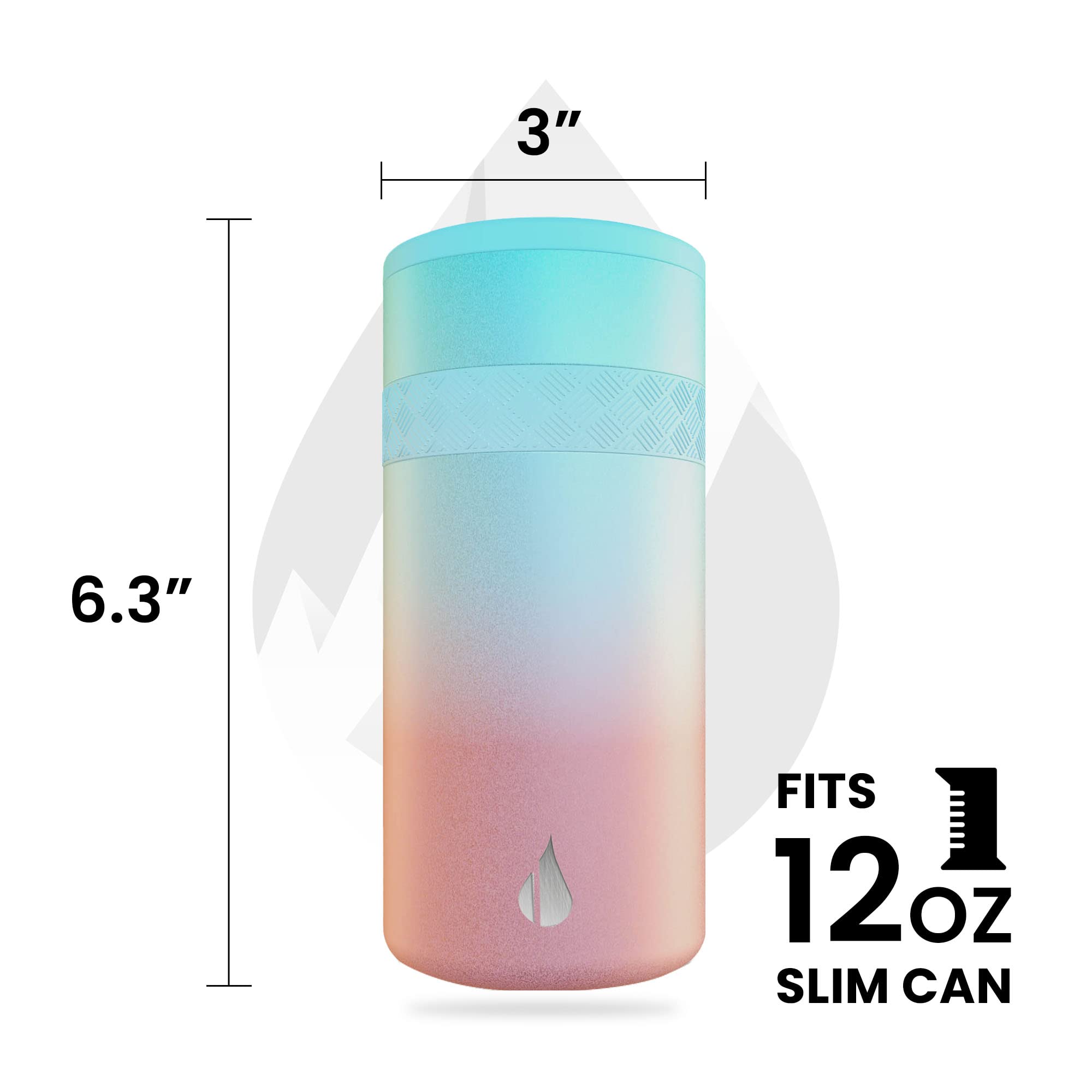 Elemental Insulated Slim Can Cooler - Triple Wall Stainless Steel Skinny Can Holder for 12oz Beverages (Beer, Soda, Seltzer) - Cotton Candy Dream - Perfect for Picnics, BBQs & Outdoor Parties