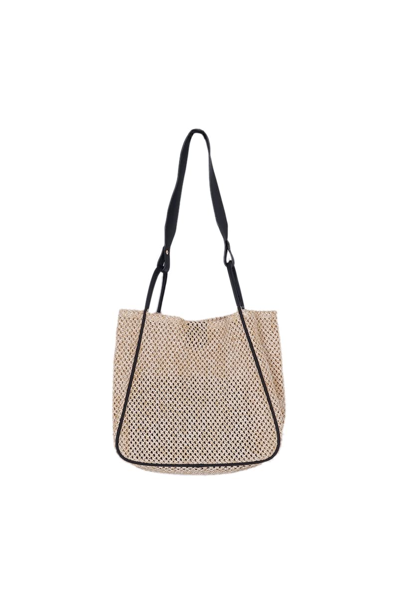 Ulisty Women's Straw Tote Bag Set - 2 Pack Woven Beach Shoulder Bags with Top Handle for Summer Vacation, Pool Party & Outdoor Picnic