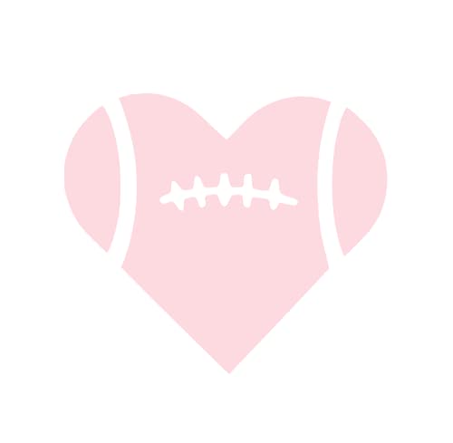 Football Heart Iron-On Transfer Patch - Easy 5-Minute T-Shirt Decal for Sports Apparel & DIY Crafts - Perfect Gift for Football Moms & Fans (Light Pink) - Great for Jerseys, Bags, Hats & Team Spirit Gear