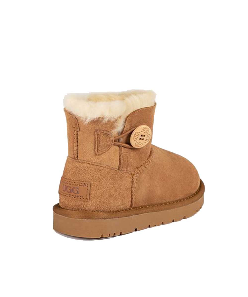 Kids' UGG Classic Mini Button Boots - Warm & Stylish Winter Boots for Girls & Boys - Perfect for Snow, School & Outdoor Play