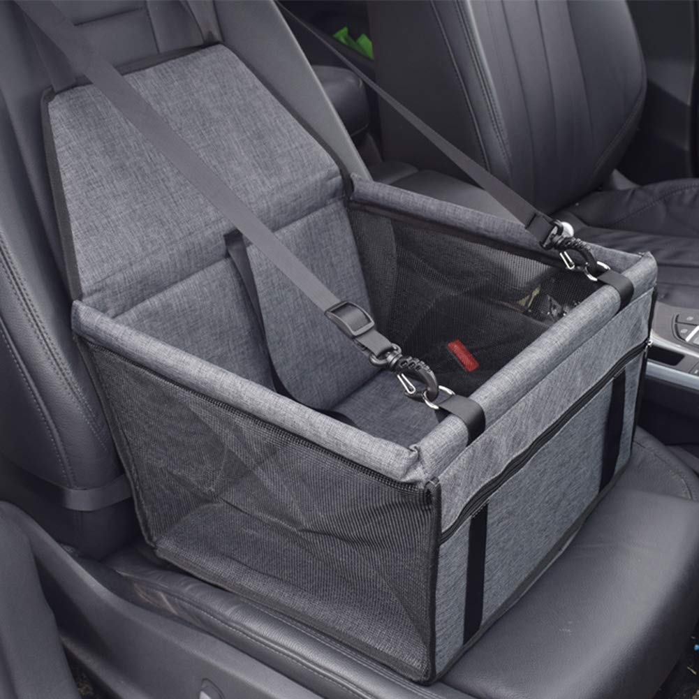 Upgraded Pet Car Booster Seat with Safety Leash - Travel Carrier for Small Dogs & Cats - Perfect for Road Trips