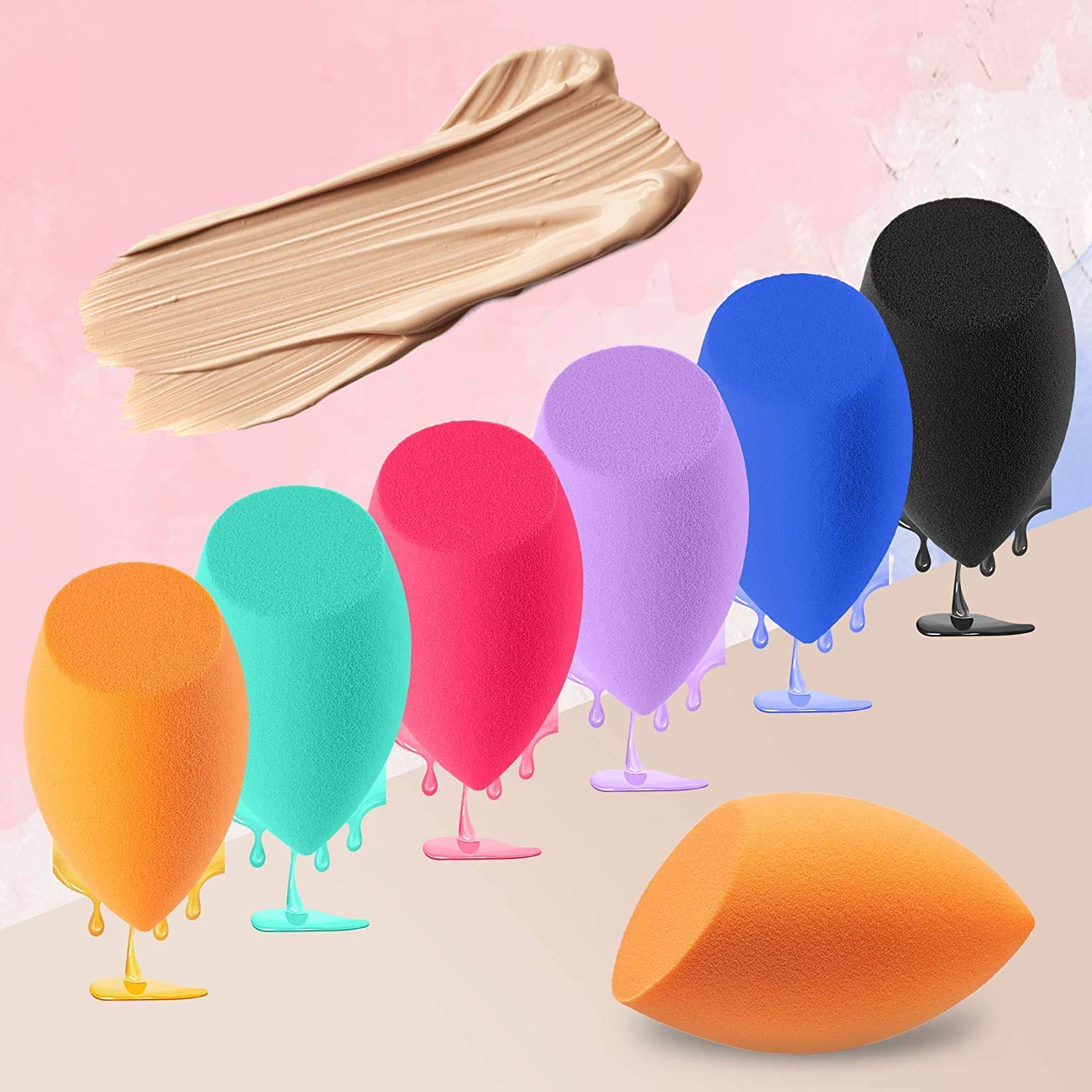 Fennec Mart 6-Pack Makeup Sponges - Premium Beauty Blender for Foundation, Concealer & Powder Application - Soft Cosmetic Sponges for Flawless Makeup (Perfect for Daily Use, Travel & Professional Makeup Artists)