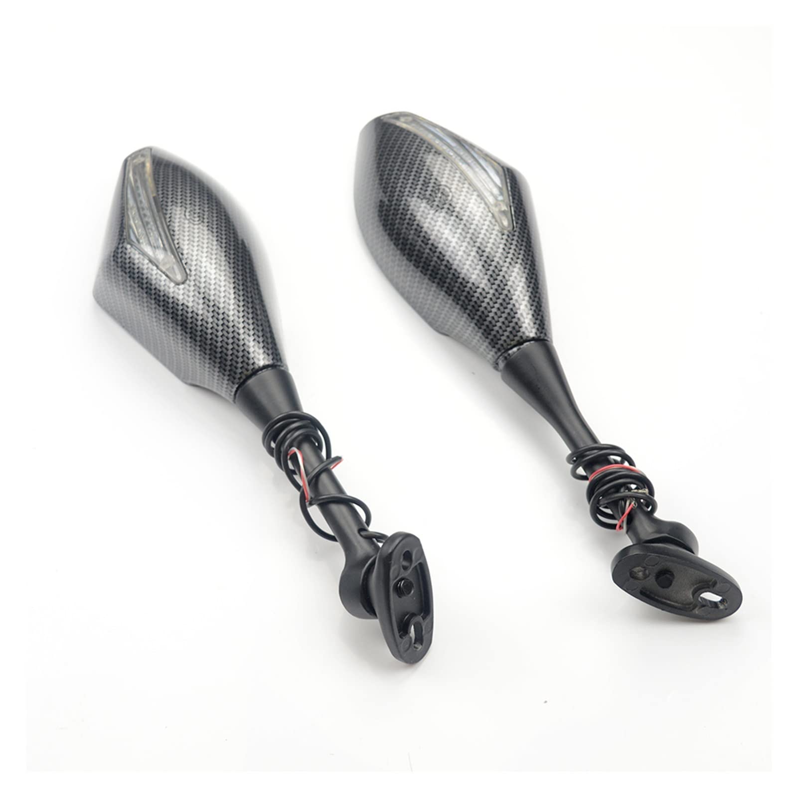 YJHB 1 Pair Universal Motorcycle Turn Signal Mirrors - Compatible with Honda CBR600RR (2003-2014), CBR1000RR (2004-2007), CBR250R & CBR500R - Rearview Side Mirrors with LED Indicators for Enhanced Safety & Style - Perfect for Street Bikes, Cruisers & Sport Bikes
