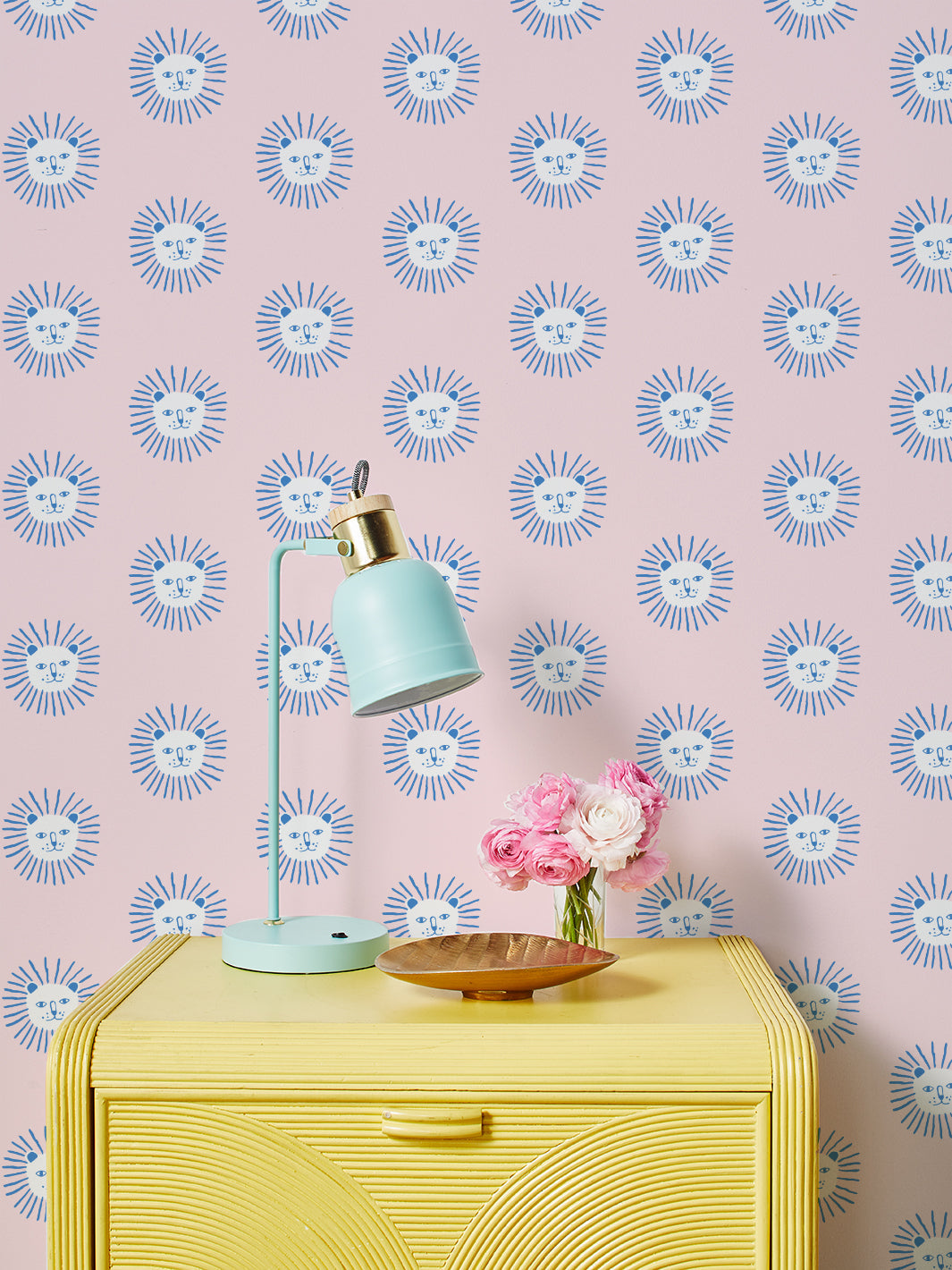 Lion's Mane Mushroom Wallpaper - Blue Cerulean Design by Tea Collection | Perfect for Home Decor, Bedroom & Living Room Accent Walls