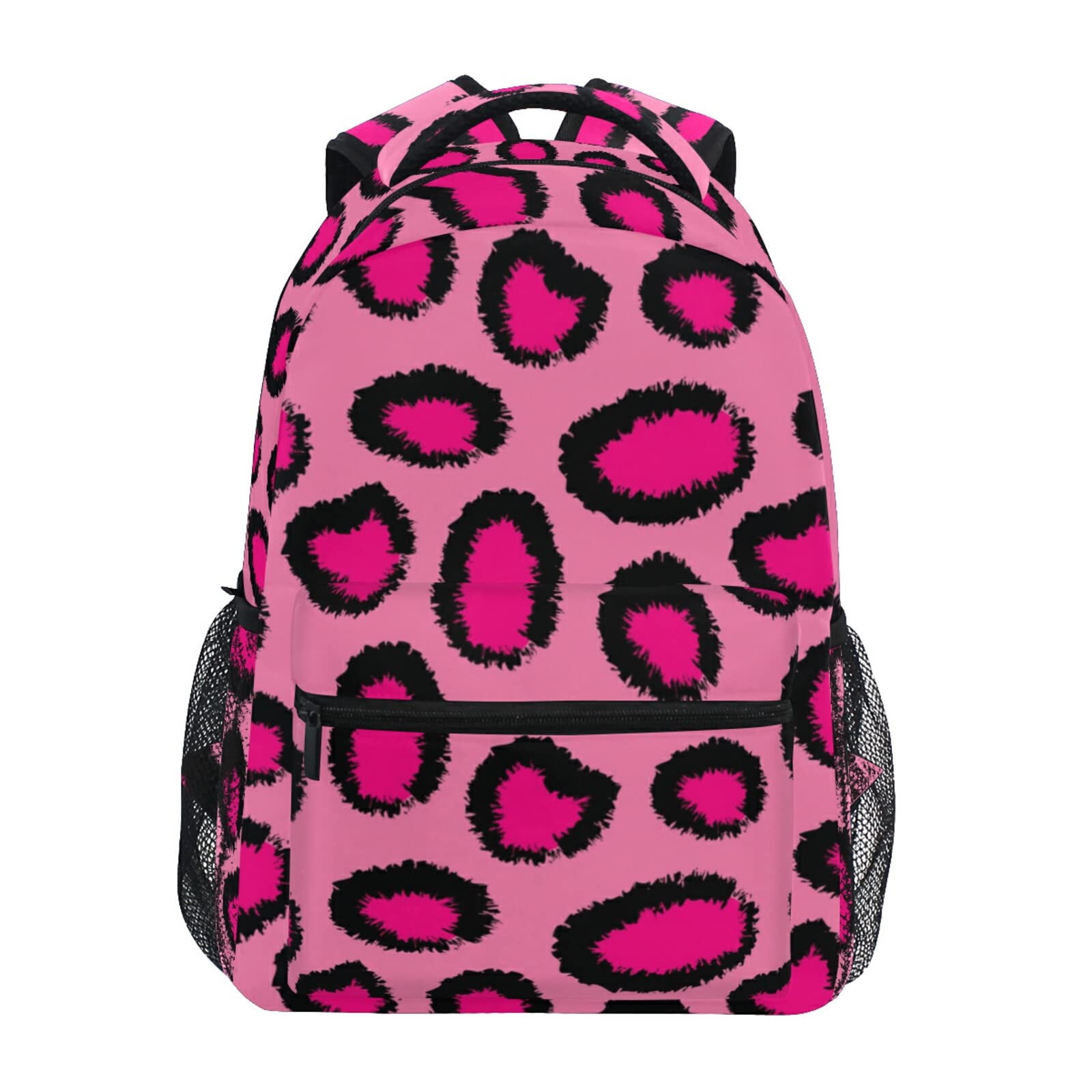 Stylish Leopard Print Pink Backpack - Lightweight Unisex Laptop Rucksack for College Students & Professionals | Perfect for School, Work & Travel