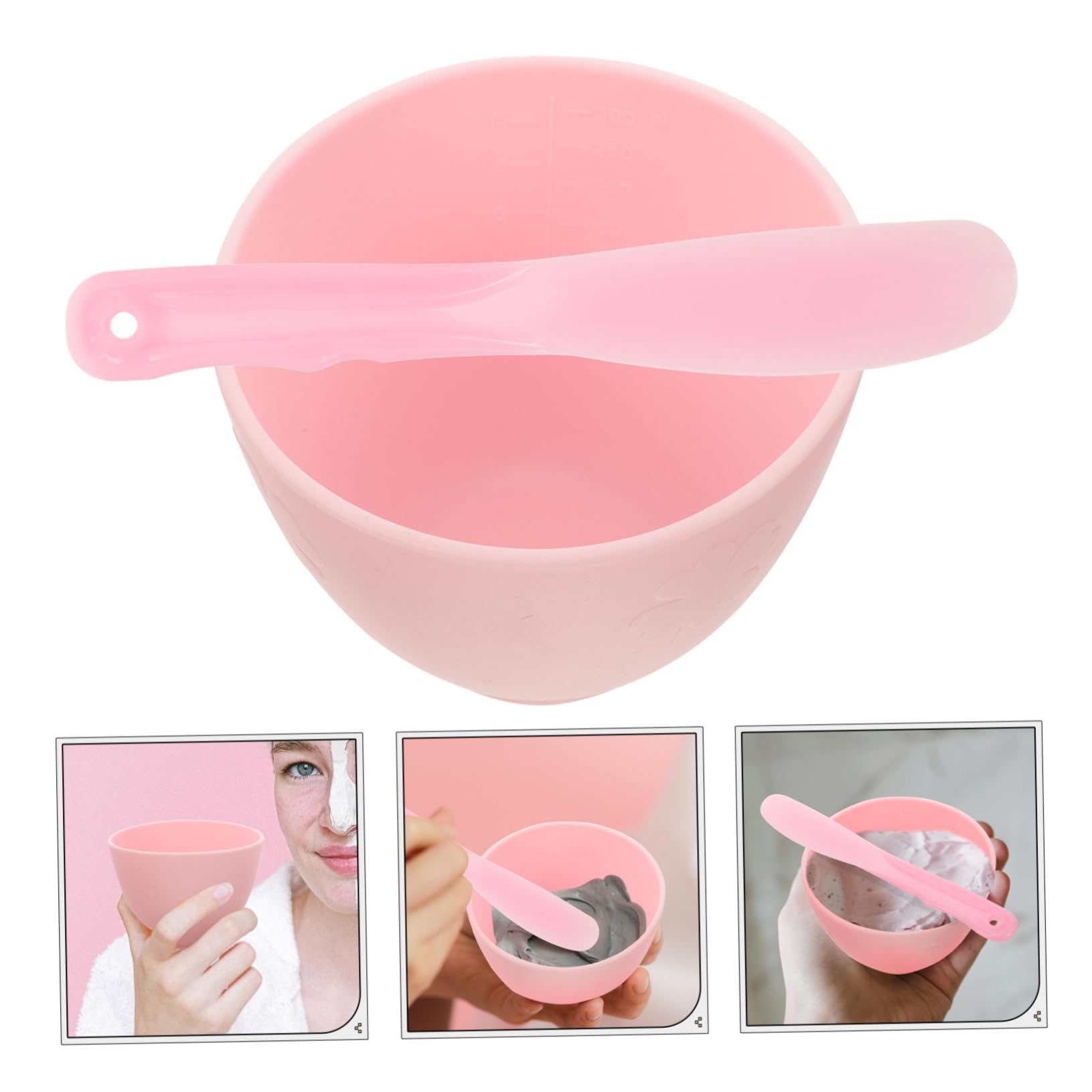 1 Set Pink Plastic Beauty Mask Bowl & Mixing Kit for DIY Facials - Includes Jelly Mask Bowl, Dip Cups, Mixing Brush & Patches - Perfect for Salon & At-Home Skincare Treatments