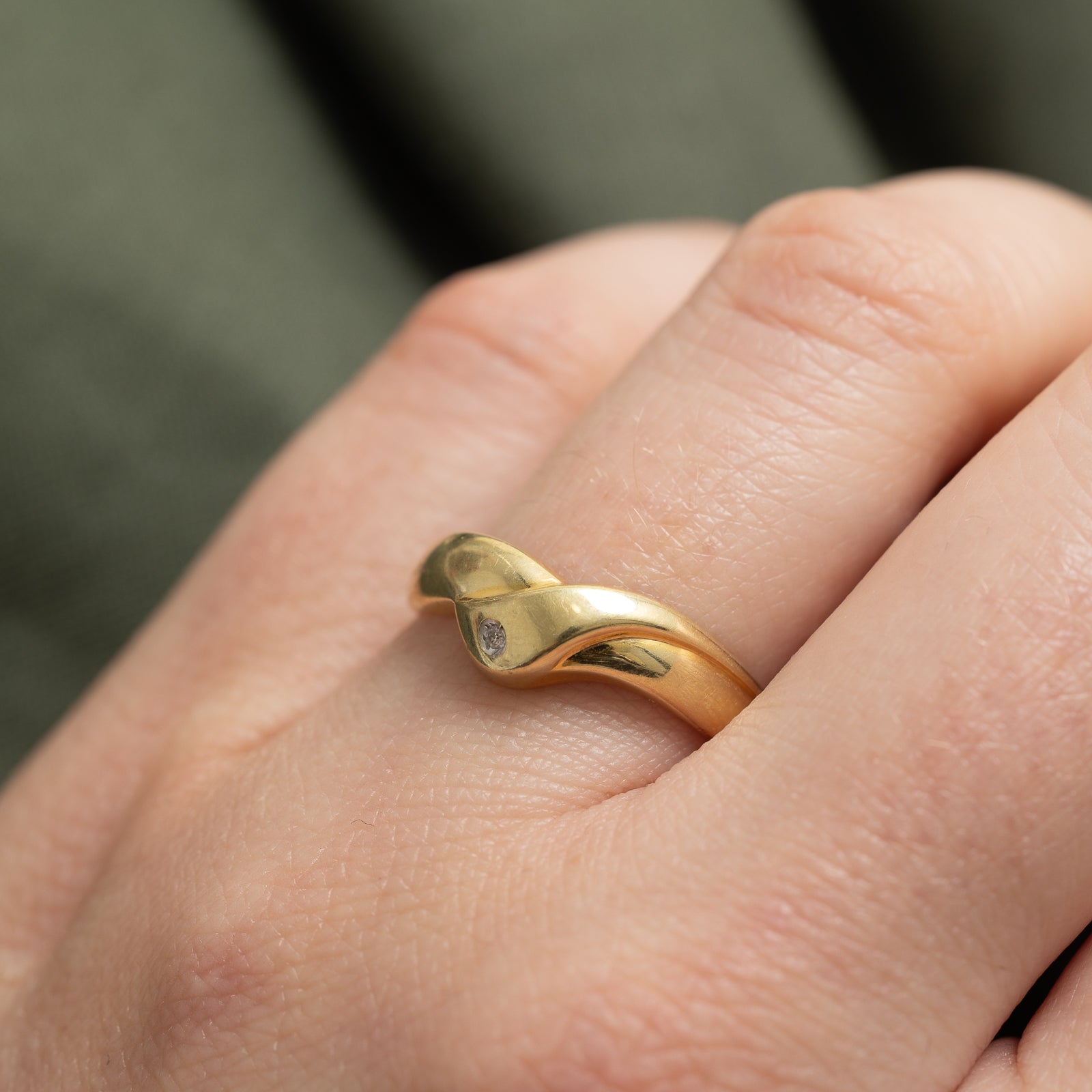 Flush Set Diamond Chevron Ring - 0.005ct Size 8.25 | Elegant Minimalist Wedding Band, Anniversary Gift for Her | Perfect for Everyday Wear & Special Occasions