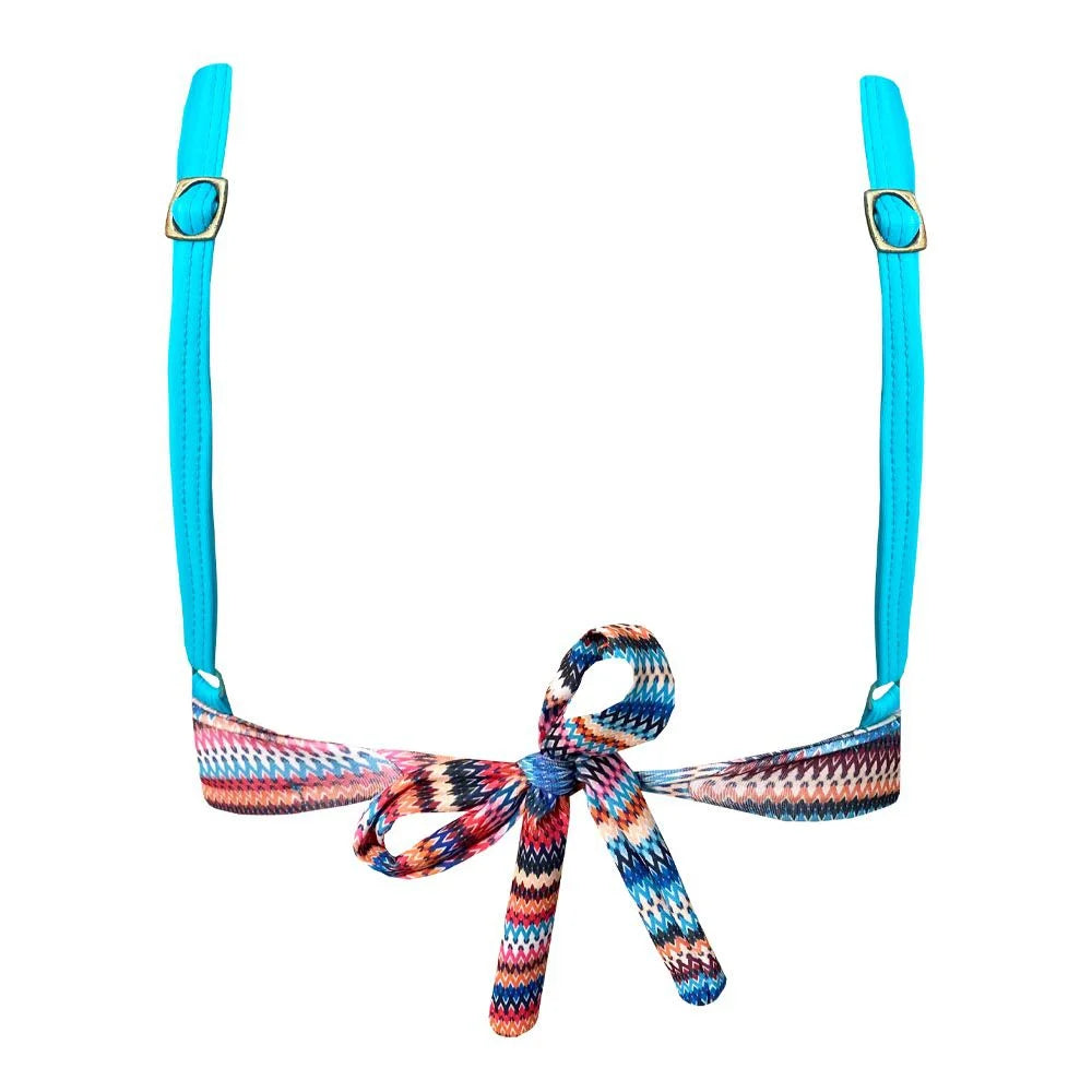 Colorful Striped Brazilian Knot Triangle Bikini Top - Sexy Swimwear for Beach, Pool & Summer Vacations