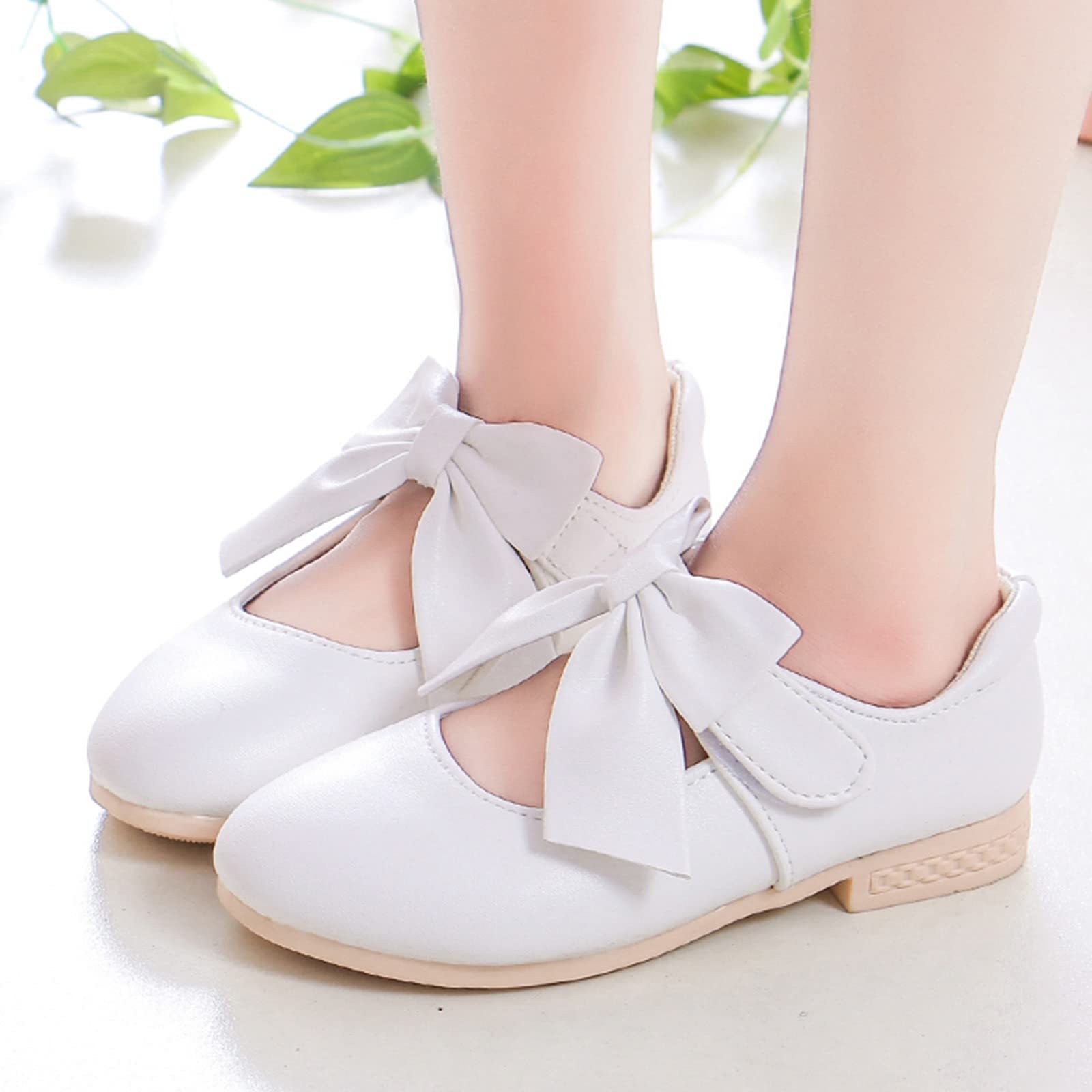 Bowknot Princess Dress Shoes for Girls - Toddler Wedding & Performance Shoes - Comfortable Baby Sneakers for Special Occasions, Parties & Dance Recitals