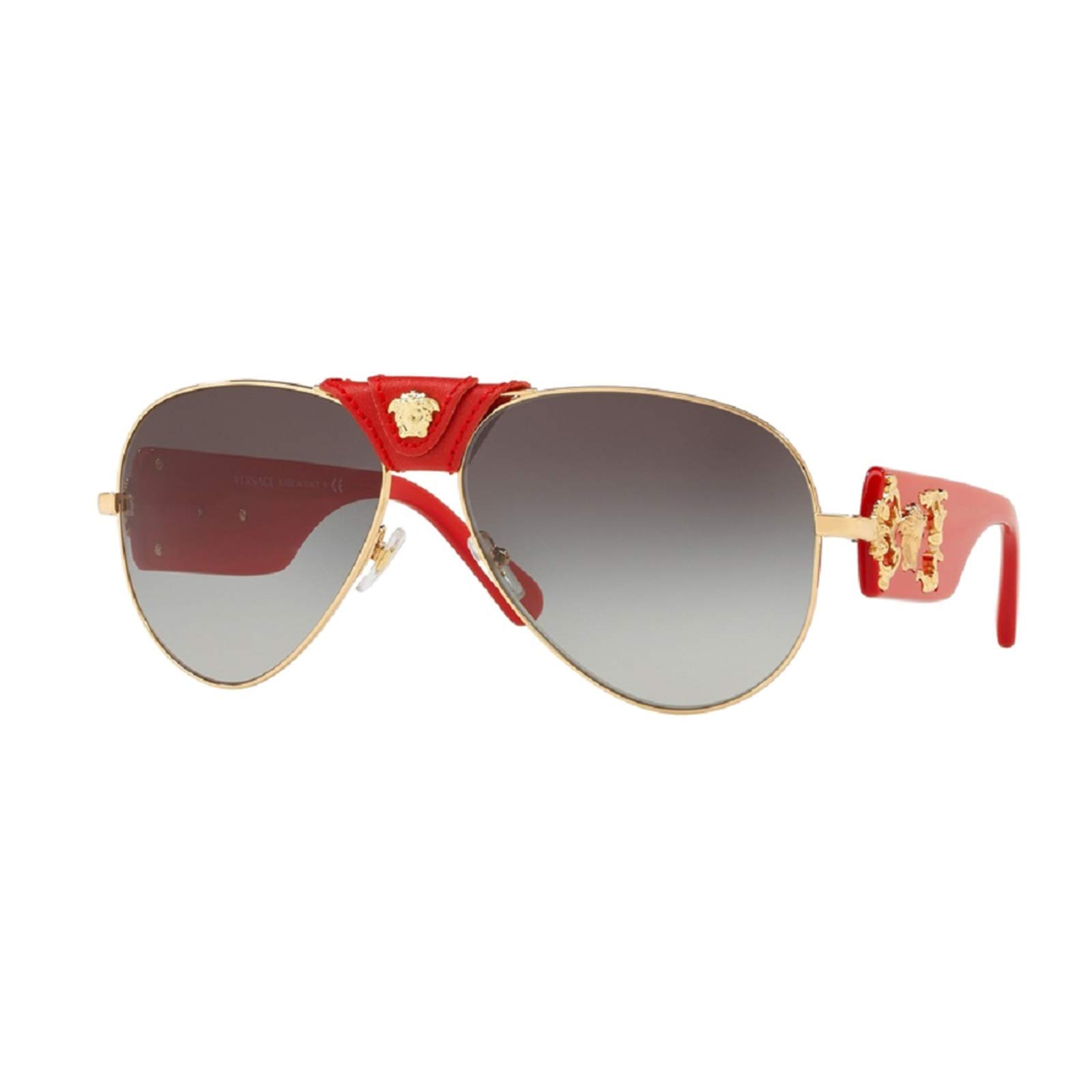 Versace VE2150Q Aviator Sunglasses for Men & Women - Luxury Designer Pilot Shades with iWear Eyewear Care Kit | Perfect for Driving, Travel & Outdoor Activities