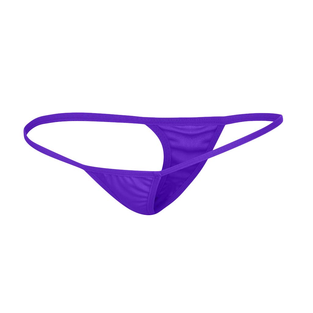 Sexy Lace G-String Thong Panties for Women - Comfortable V-String Lingerie Briefs - Bunny Intimates Underwear (Purple, Small) | Perfect for Valentine's Day, Honeymoon & Romantic Nights