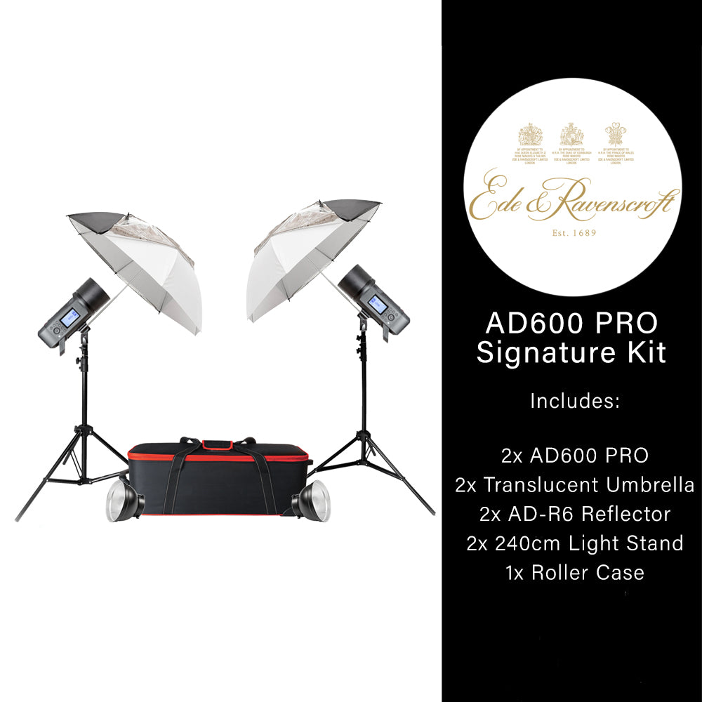 Godox AD600PROII 600Ws Studio Flash Strobe Light with Twin Umbrella Kit - Professional Photography Lighting for Portraits, Product Shoots & Studio Sessions