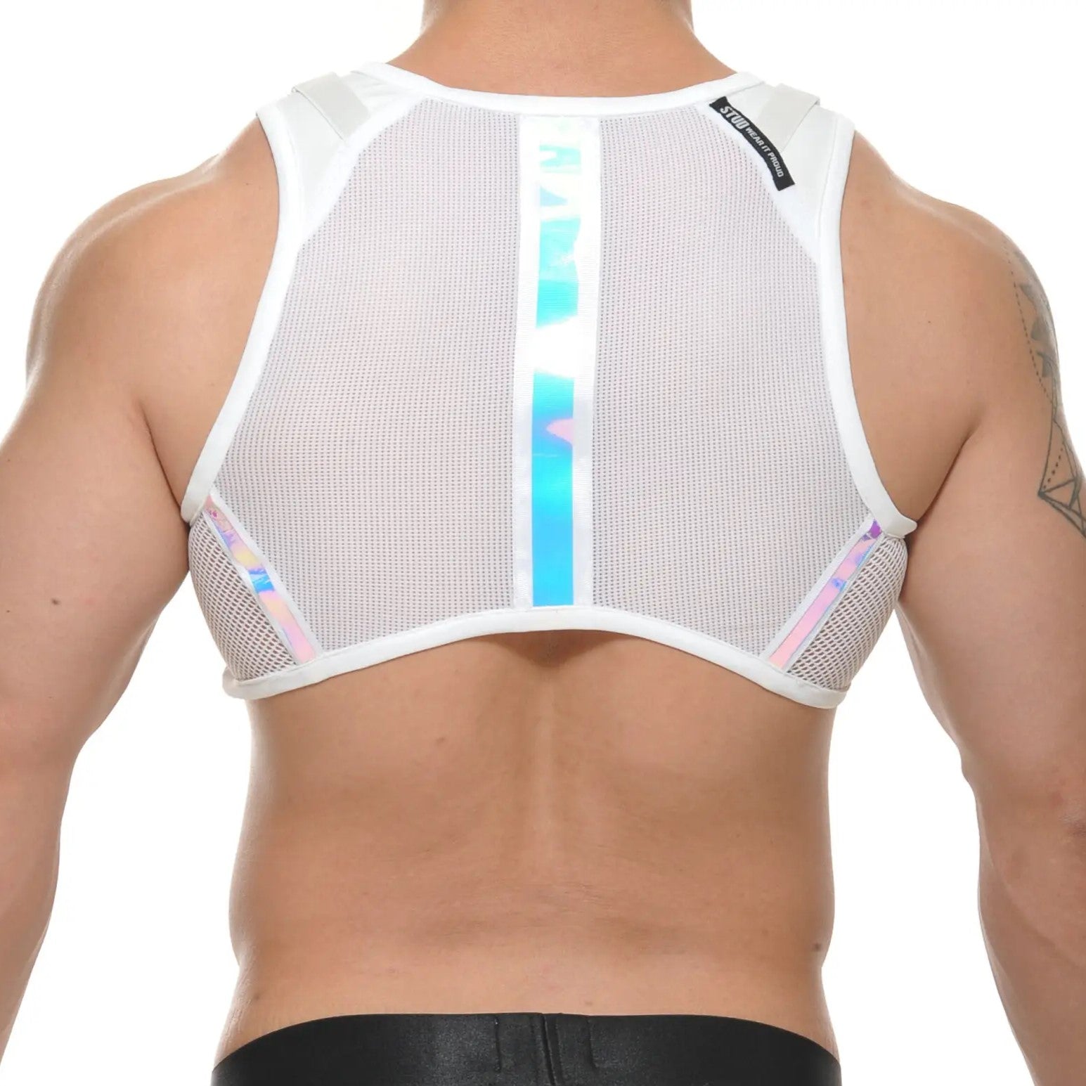 STUD Freon Crop Top Harness White - Stylish Women's Fashion Top for Nightlife, Concerts & Edgy Streetwear Outfits
