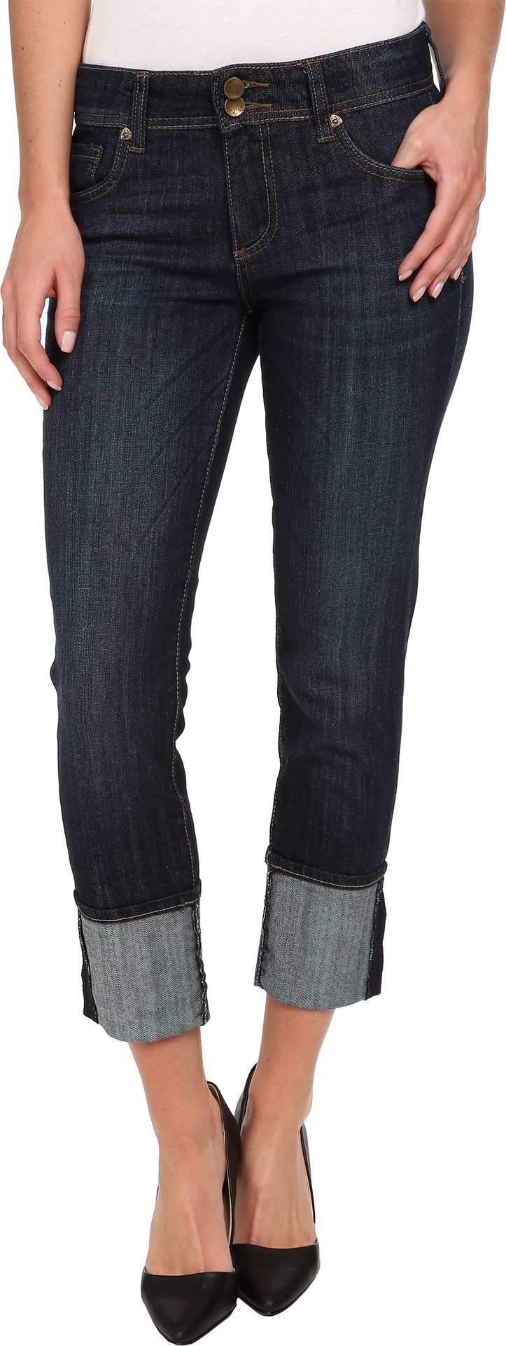 KUT from the Kloth Women's Straight Leg Double Button Jean in Opulent - Comfortable Stretch Denim Pants for Casual Wear & Everyday Outfits