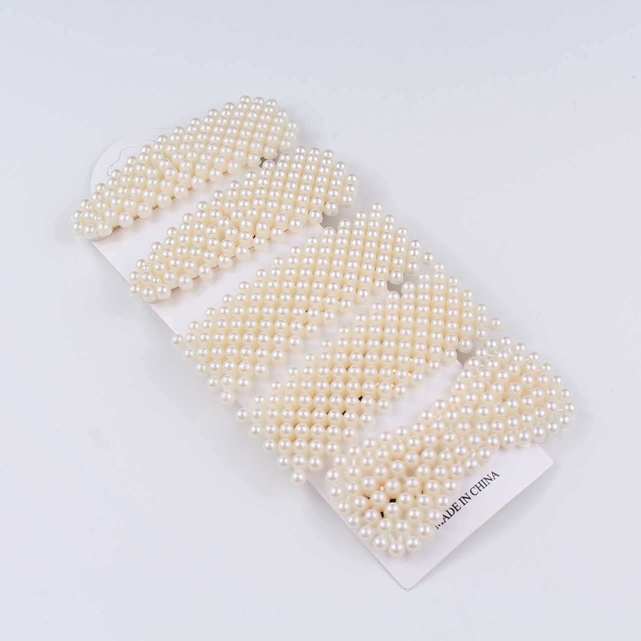 Elegant Korean Pearl Hair Clips for Women - 5pcs Set, Snap Hair Barrettes, Pearl Hairpins, Hair Accessories (Random Design) - Perfect for Weddings, Parties & Everyday Styling