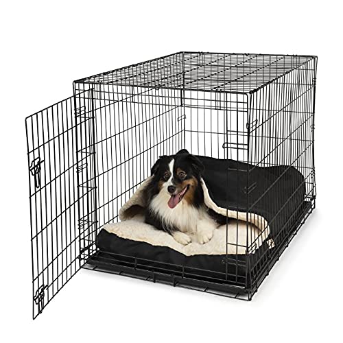 Luxury Cozy Cave Crate Pet Bed for Dogs & Cats - Soft Microsuede Large Dog Bed in Black | Perfect for Indoor Use & Crate Training