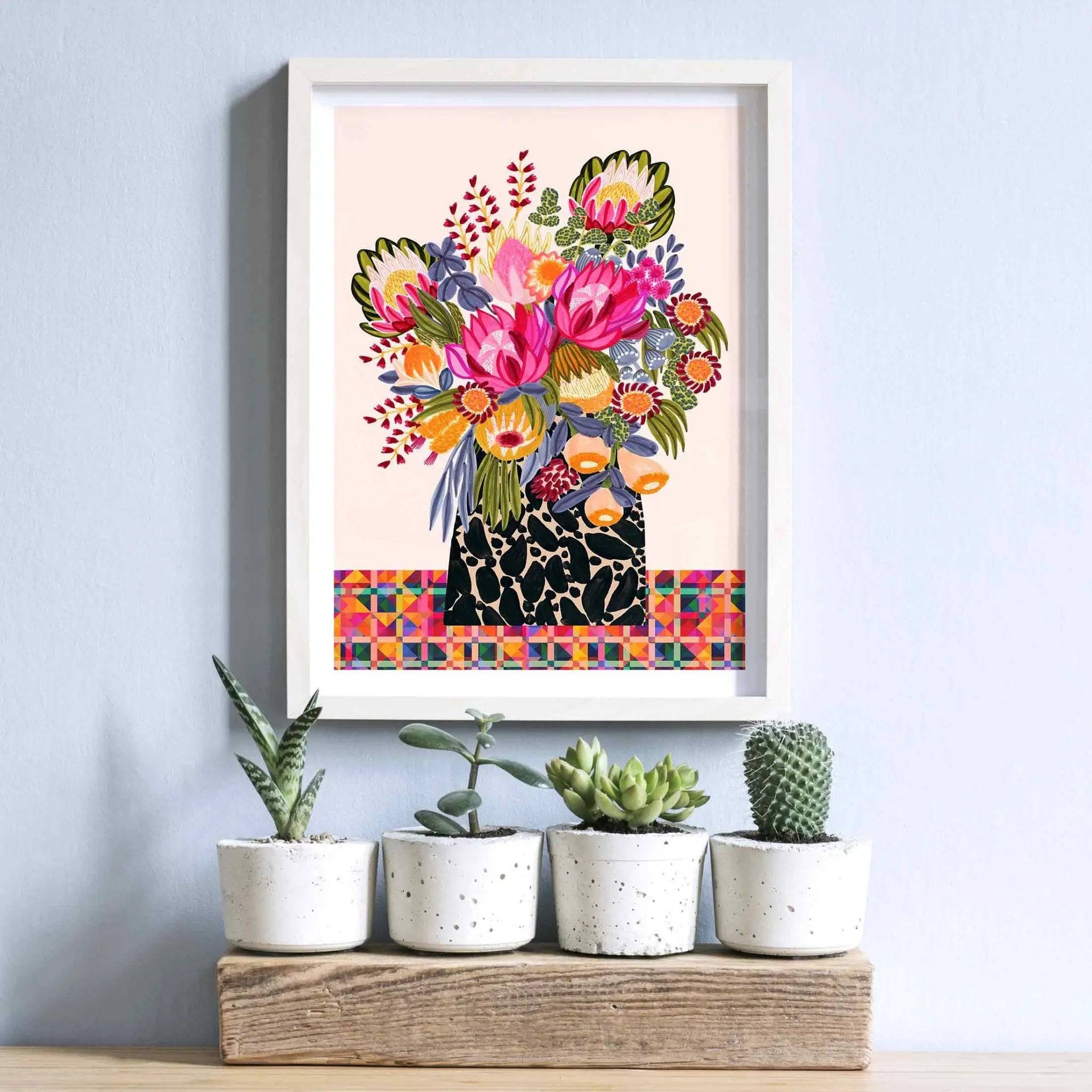 Birthday Bouquet Wall Art Print - Floral Home Decor for Birthday Party, Nursery & Living Room Wall Decoration