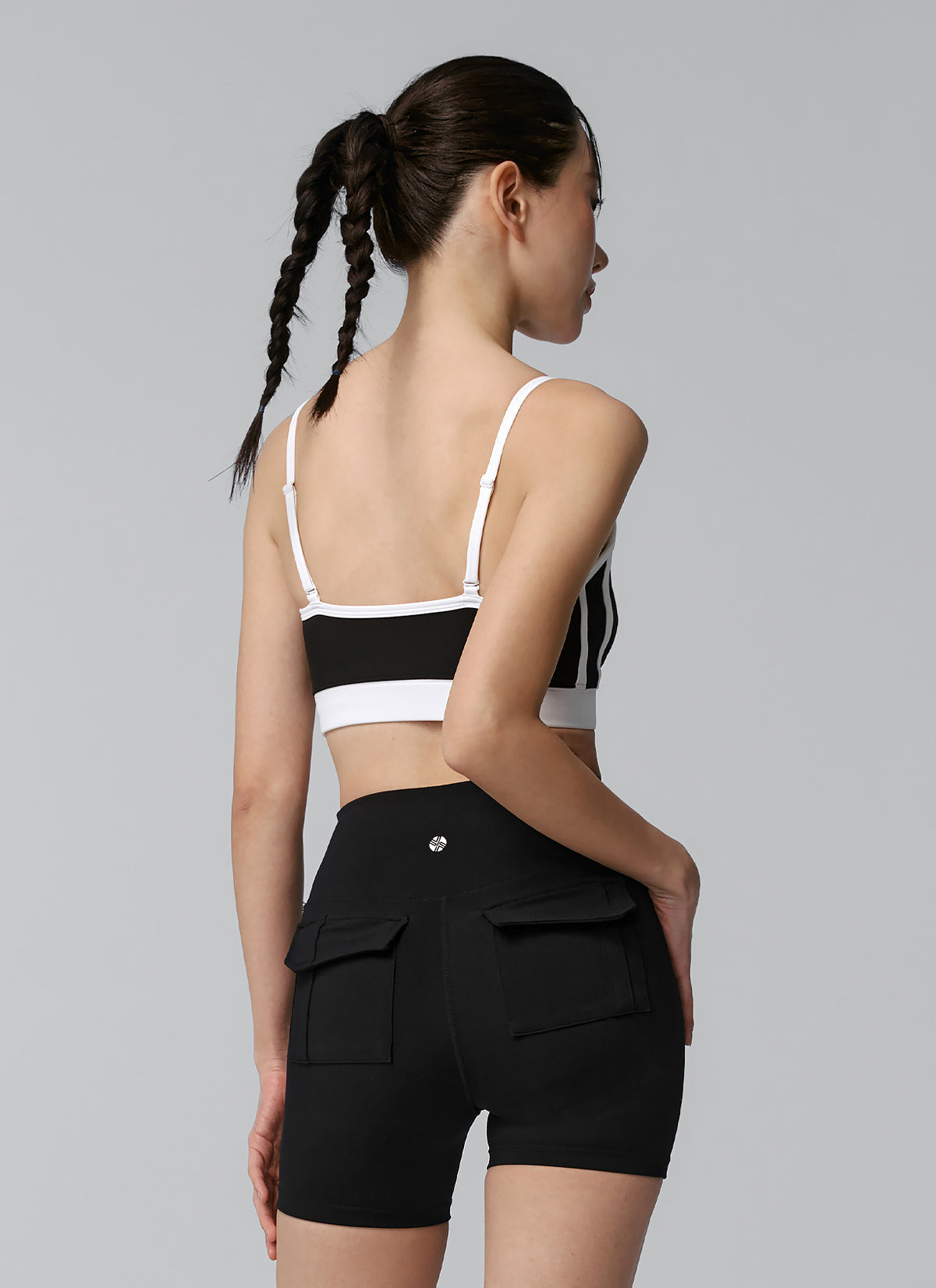 Double Line Color Block Bra Top - Women's Fashion Sports Bra for Yoga, Running & Gym Workouts