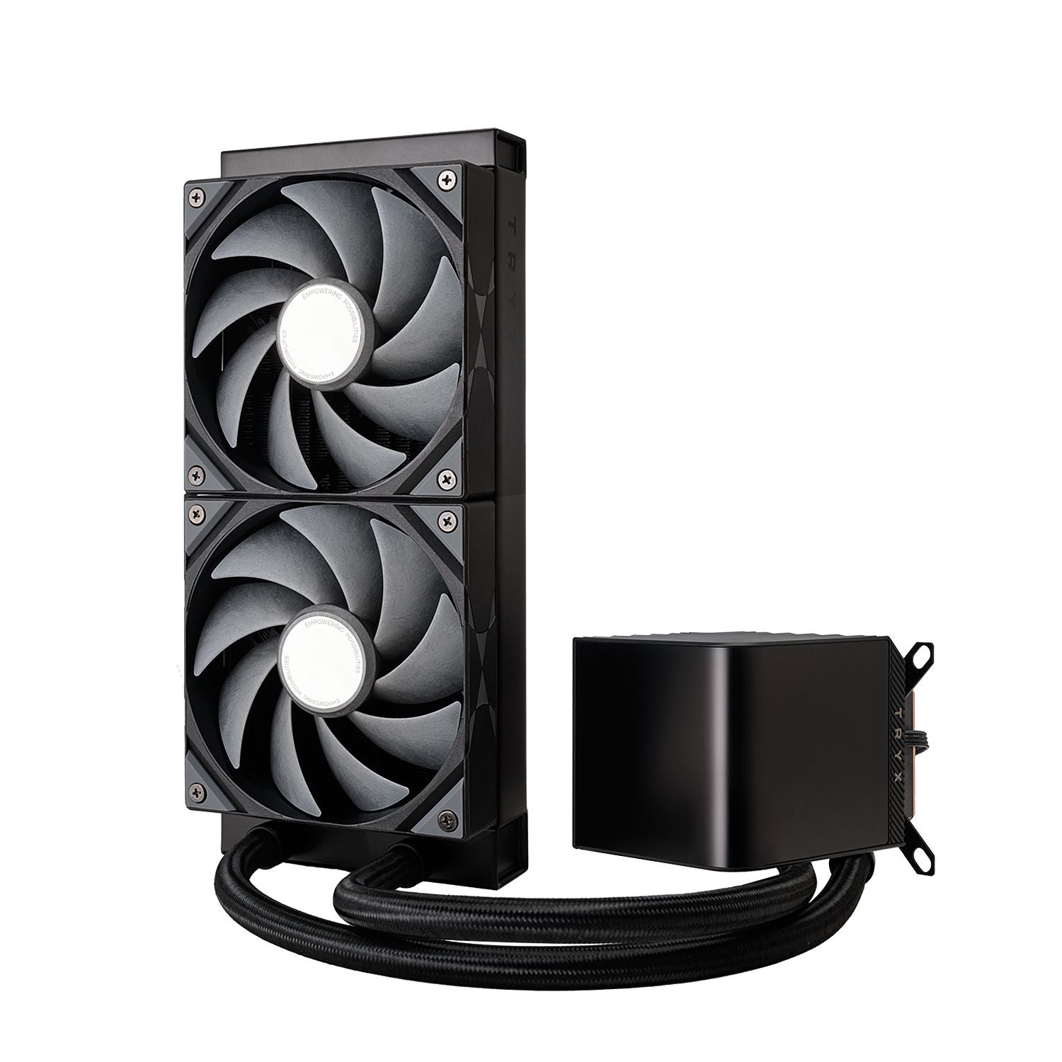 TRYXX PANORAMA 240mm AIO Liquid CPU Cooler - RGB Lighting, Black/White Options - High Performance Cooling for Gaming PCs & Workstations