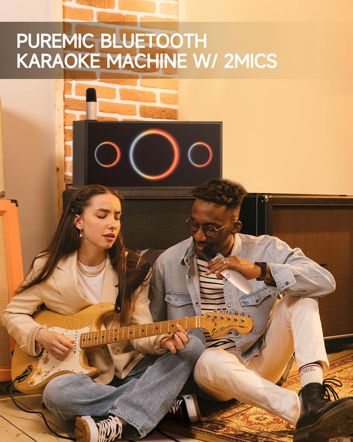 Professional Karaoke Machine for Adults with 2 UHF Wireless Bluetooth Microphones - Echo, Treble & Bass Control - Compatible with Apple TV & Samsung TV - Perfect for Home Parties, Family Gatherings & Entertainment