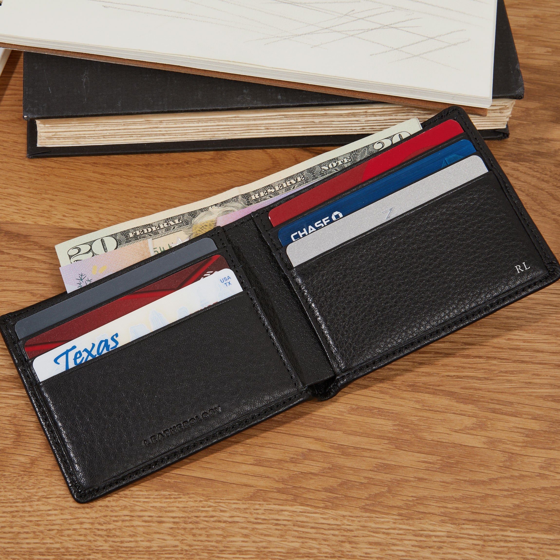 Slim RFID Blocking Bifold Leather Wallet for Men - Brown Genuine Cowhide - Perfect for Everyday Carry, Travel & Business Use