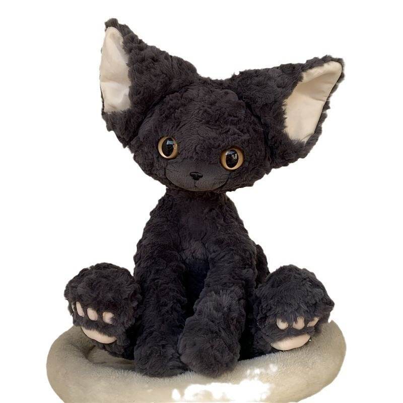 Cozy Curl Cat Plush Toy - Adorable Black Cat with Curly Fur | Perfect for Cuddling, Home Decor & Gift Giving