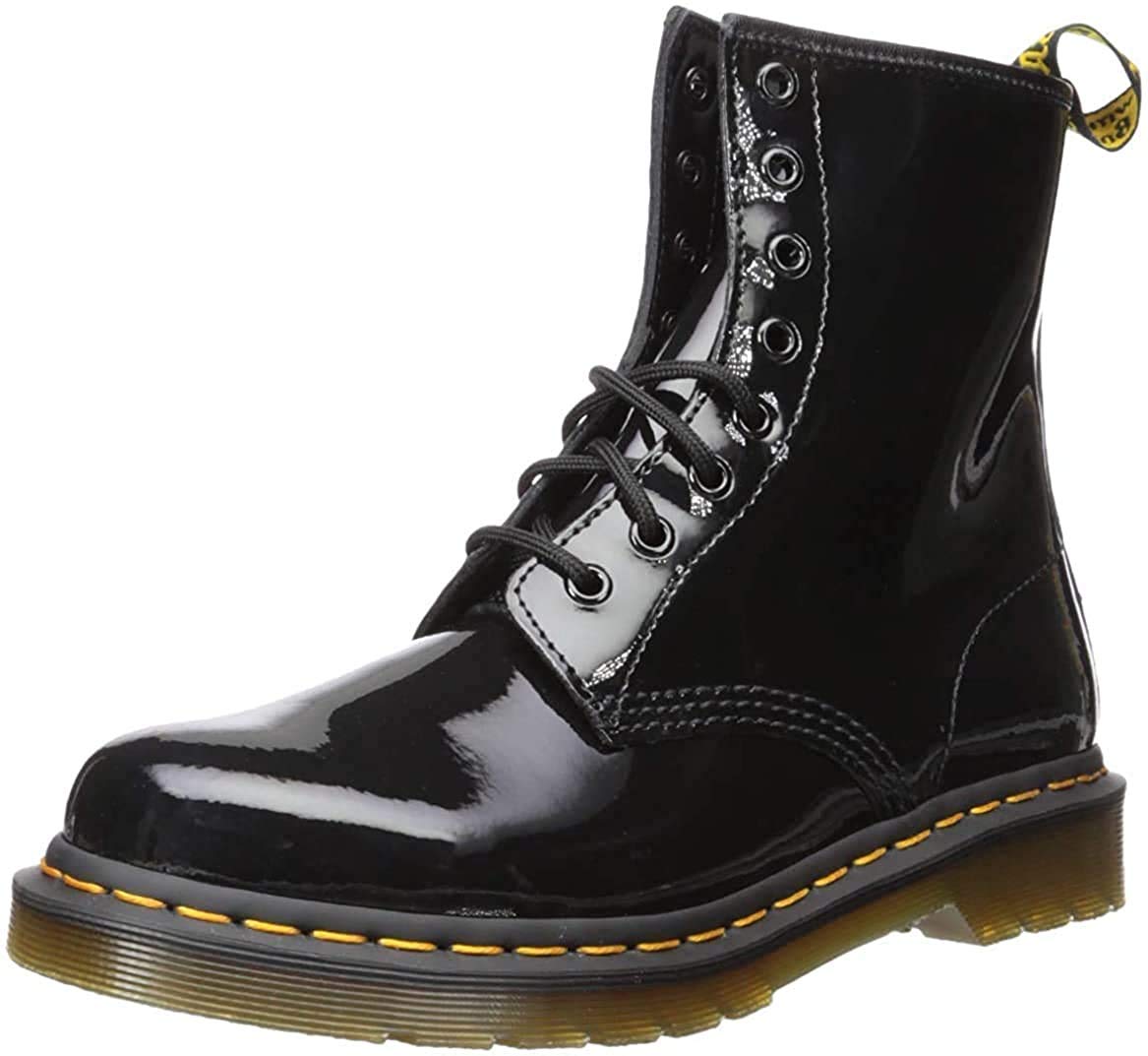Dr. Martens Women's 1460 Patent Leather Boots - Classic Black Ankle Boots for Women | Punk Style, Comfortable & Durable | Perfect for Casual Outfits, Concerts & Street Fashion