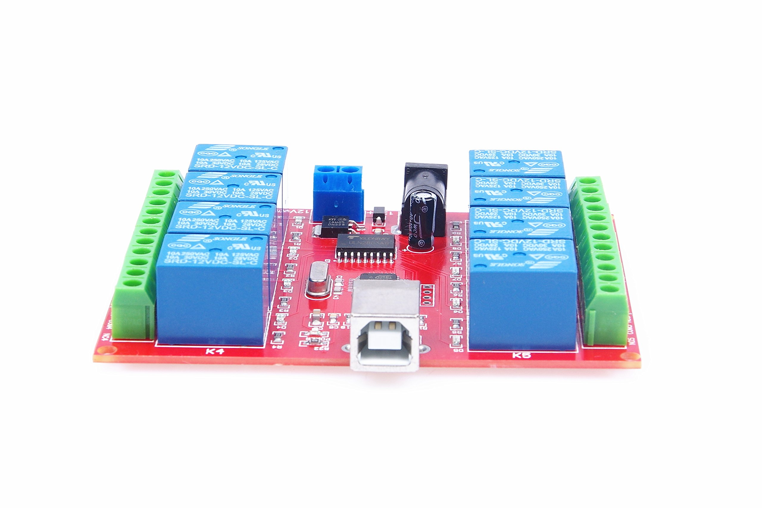 12V 8 Channel USB Relay Module - Programmable Computer Control Switch for PC, Driver & Intelligent Controller (Pack of 20) - Perfect for Home Automation, IoT Projects & Industrial Control Systems