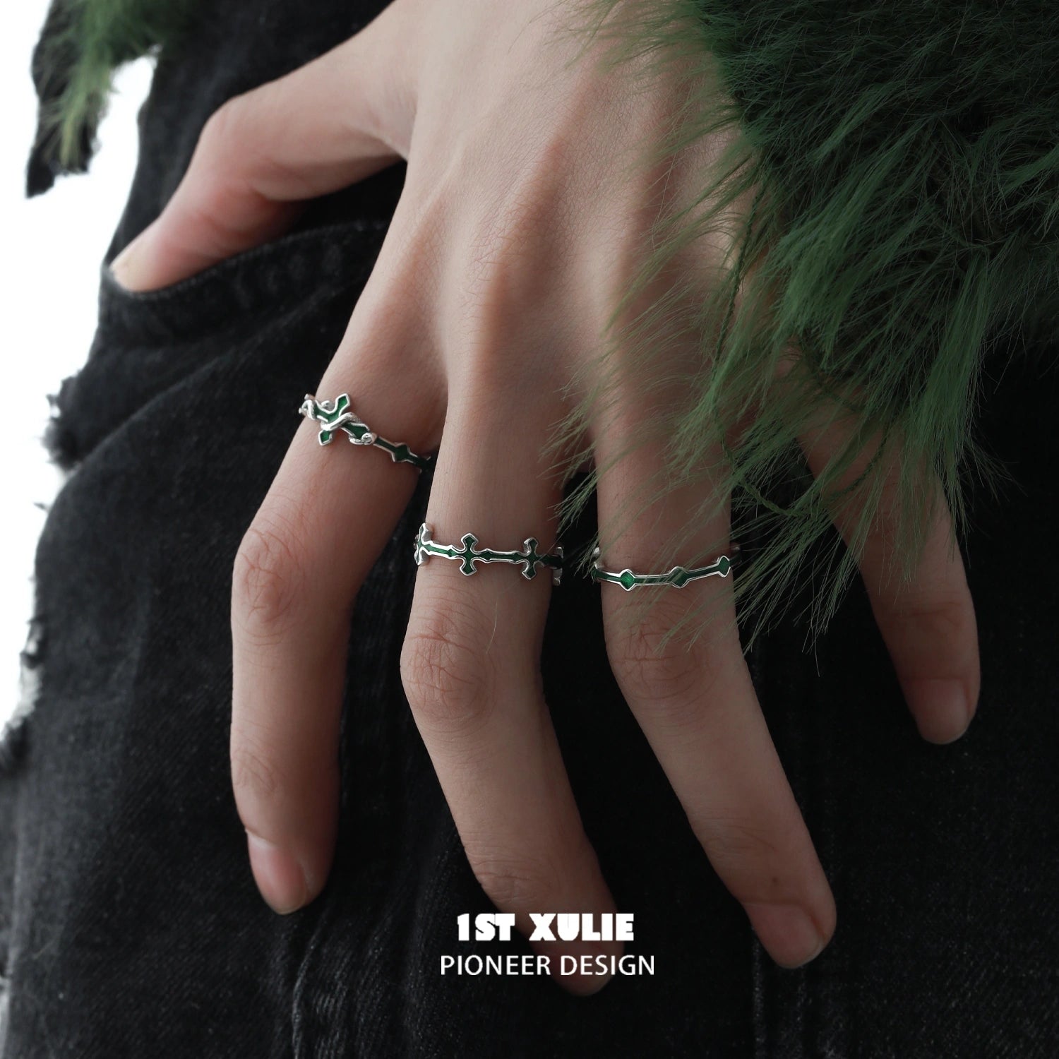 Sterling Silver Snake & Cross Adjustable Ring for Men & Women - S925 Hypoallergenic Jewelry - Perfect for Gothic, Punk, and Boho Fashion Styles