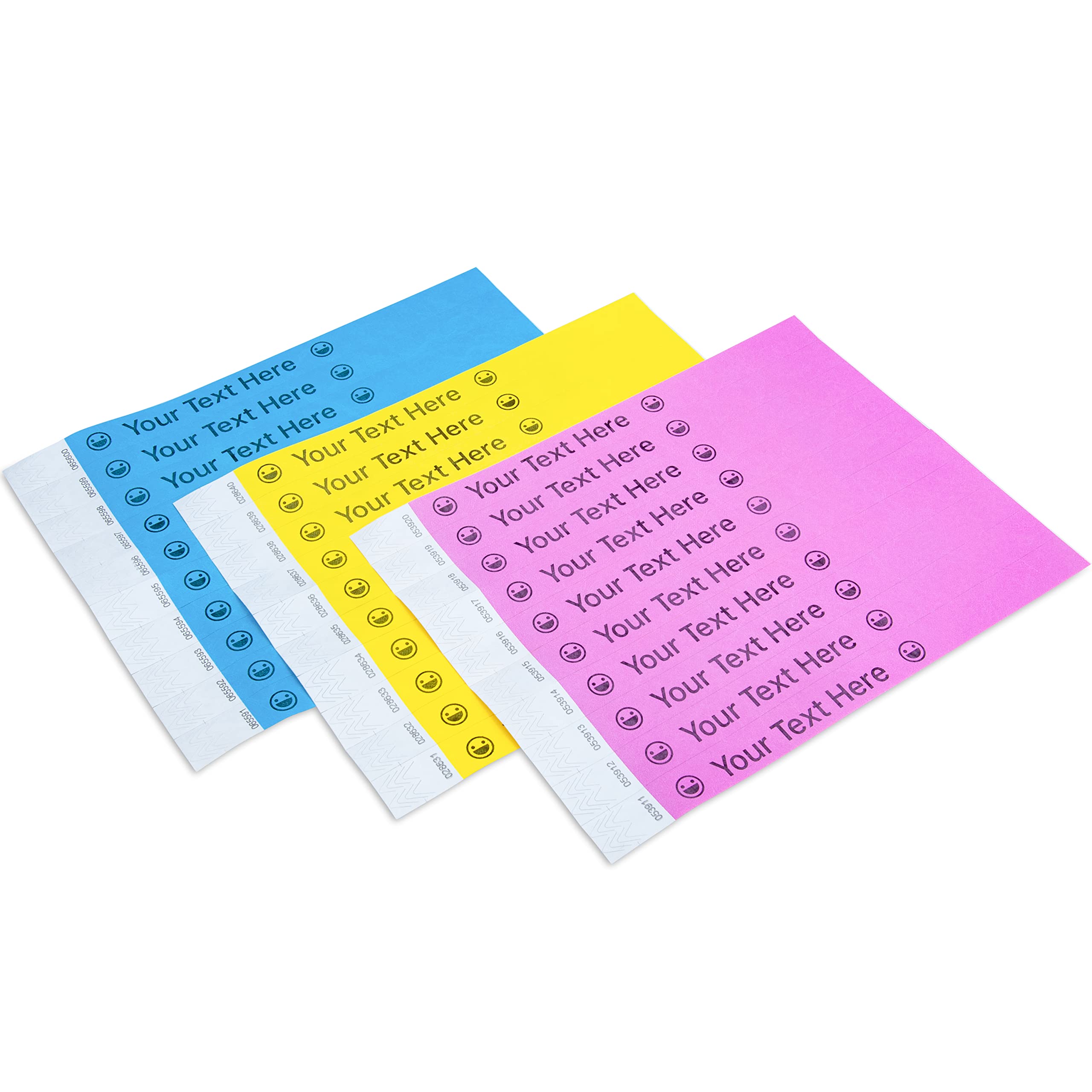 Custom 3/4 Inch Personalized Wristbands for Events - Waterproof, Tearproof, Printable Wrist Straps - Admission Bracelets with Text Customization - Perfect for Concerts, Festivals, Parties and Fundraisers