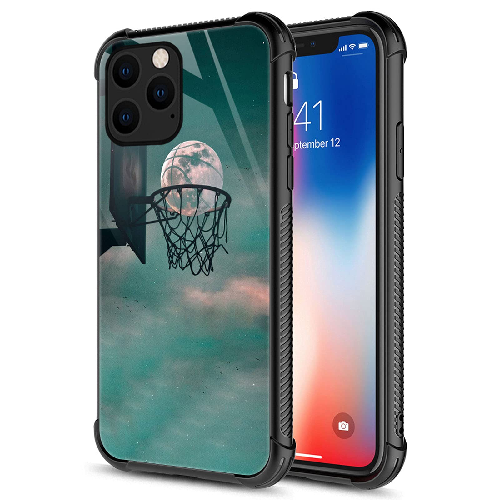 CARLOCA iPhone 13 Pro Max Case - Moon Basketball Love Graphic Design, Shockproof Anti-Scratch Protective Cover with Drop Protection | Perfect for Sports Fans, Outdoor Activities & Daily Use
