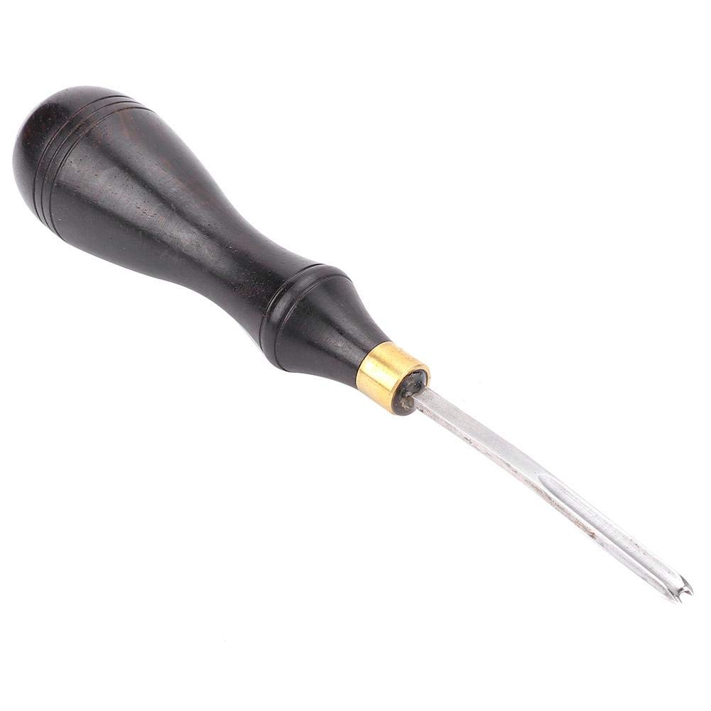 Premium Leather Edge Beveller Tool - 4# Steel Blade with Ebony Handle for Leathercraft & DIY Projects - Perfect for Leather Trimming, Beveling & Edge Finishing