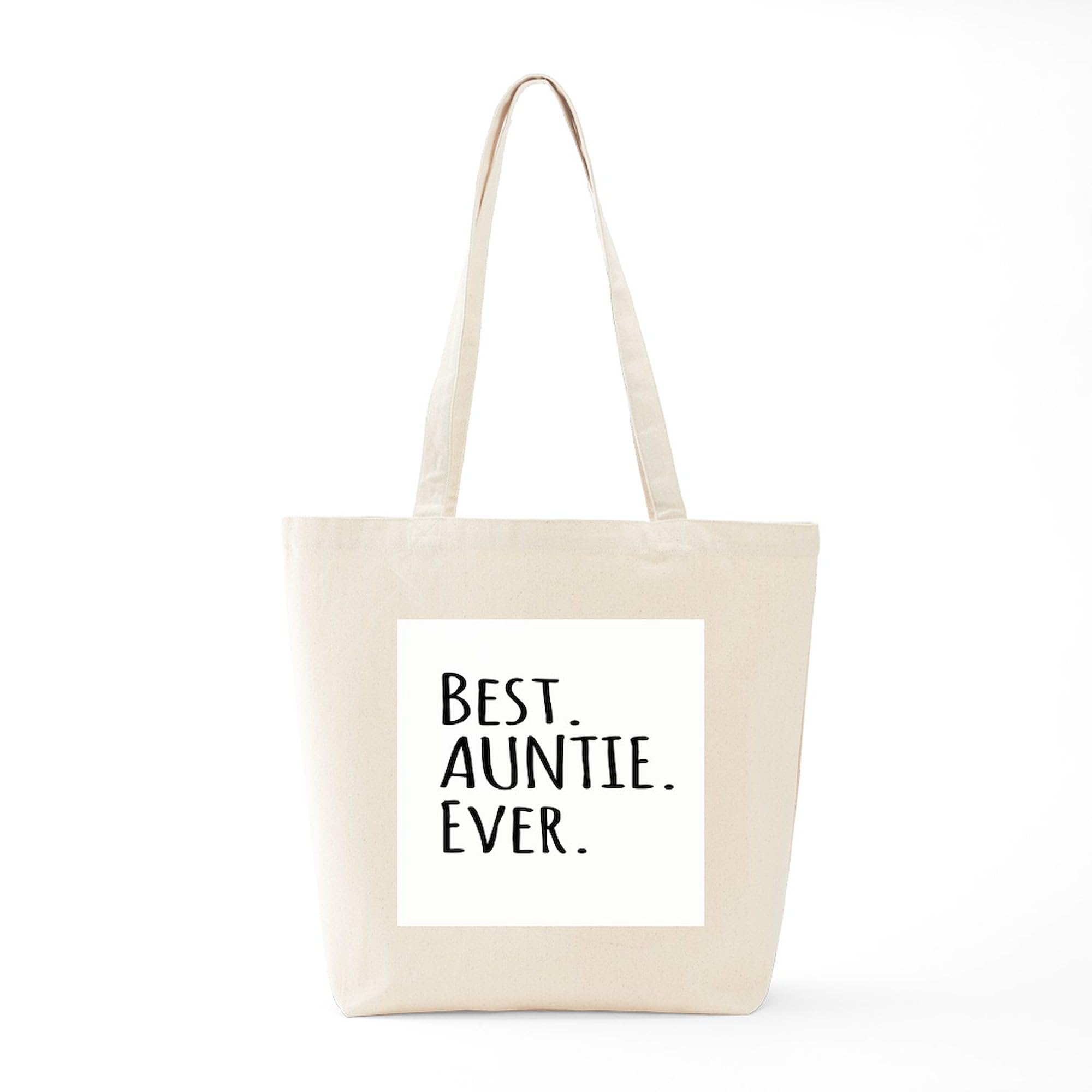 Best Auntie Ever Tote Bag - Natural Canvas Reusable Shopping Bag for Women | Perfect Gift for Aunts, Grocery Shopping & Beach Outings