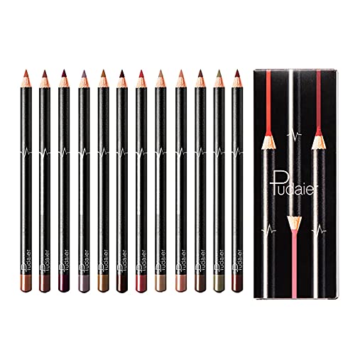 Waterproof & Sweat-Proof Lip Liner Pencil Set - 12 Vibrant Colors for Long-Lasting Definition & Fuller Lips | Perfect for Makeup, Cosplay & Daily Use