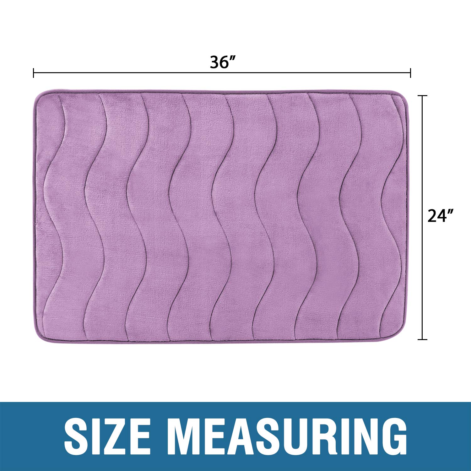 Premium Flamingo Print Memory Foam Bath Mat - Super Soft Non-Slip Shower Rug for Bathroom, Tub & Shower - 24x36 Inches, Lilac - Perfect for Spa-Like Bathroom Decor & Wet Floor Safety