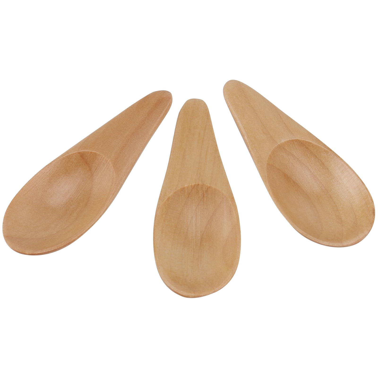 HAKZEON 20-Pack 2.76 Inch Mini Wooden Salt Scoops - Small Wooden Spoons for Spice Jars, Short Handle Salt Spoon, Tiny Wooden Spice Scoops for Loose Tea, Candy & Coffee - Perfect for Kitchen, Baking & Tea Brewing