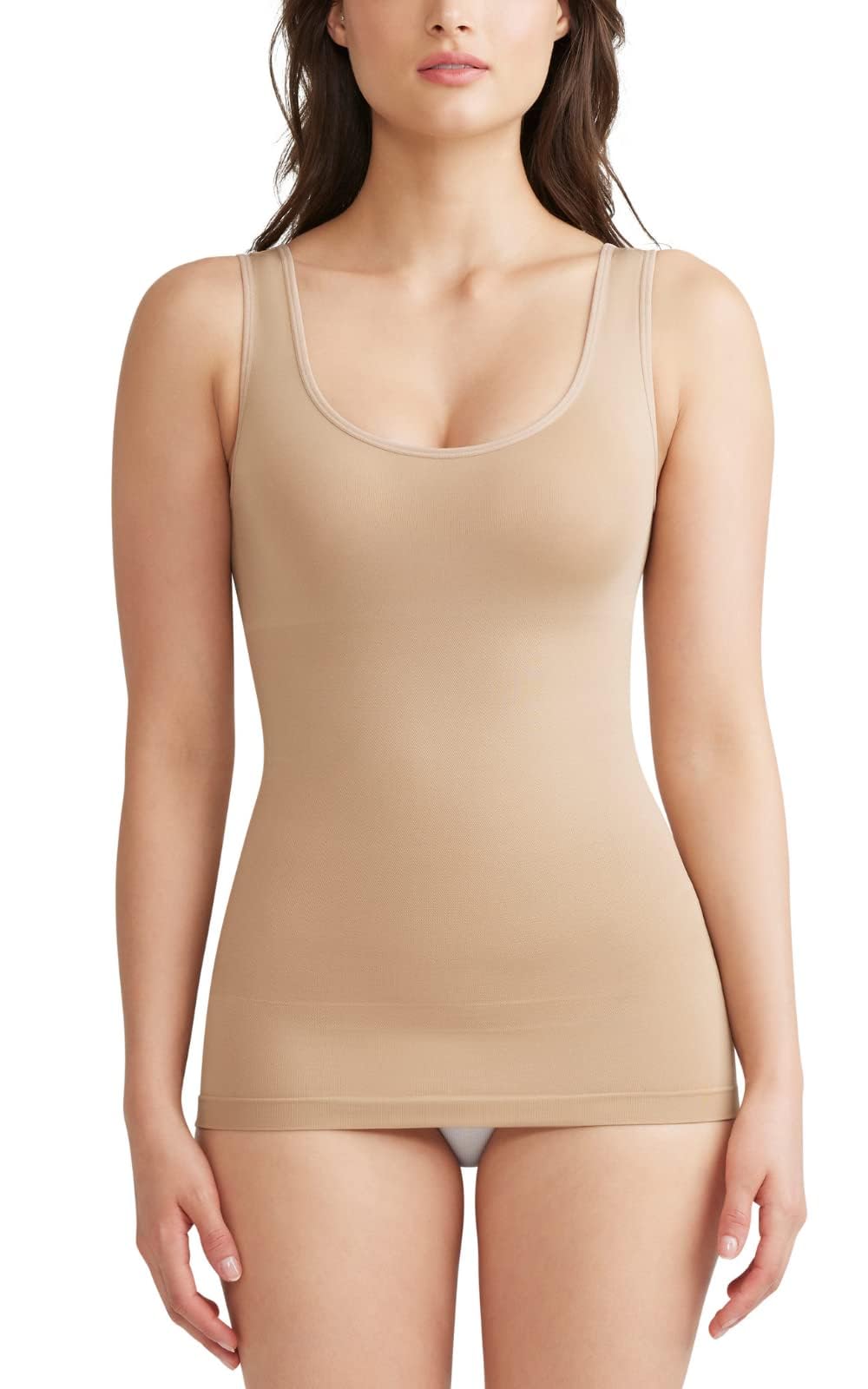 ESSENTIALS BY TUMMY TANK Women's Seamless Shaping Tank Top - Slimming Camisole for Smoothing & Body Shaping - Perfect for Layering, Workouts & Everyday Wear