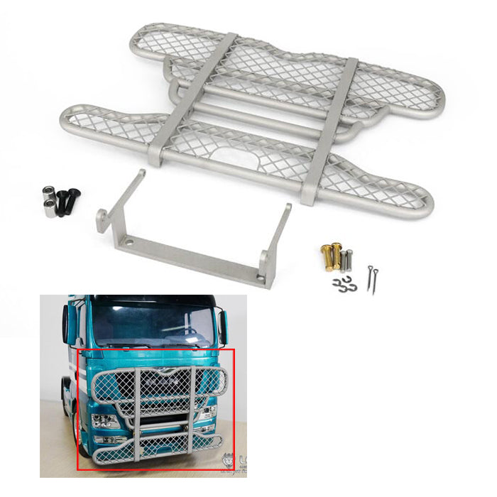 Upgraded Metal Front Grille Guard Bumper for 1/14 Tamiya RC Tractors & 6x6 Dump Trucks - Heavy Duty Replacement Part for Off-Road Crawling & Construction Site Play