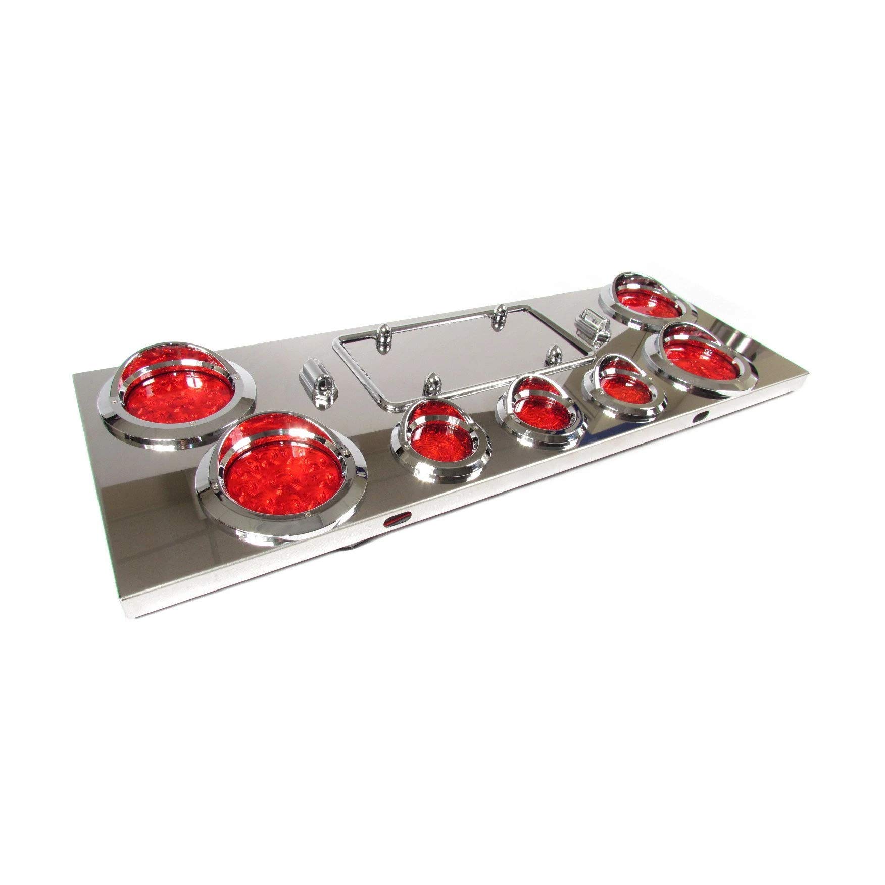 Stainless Steel Rear Center Panel with Red LED Lights - Car Accessory for Enhanced Visibility & Style | Perfect for Night Driving & Custom Car Upgrades