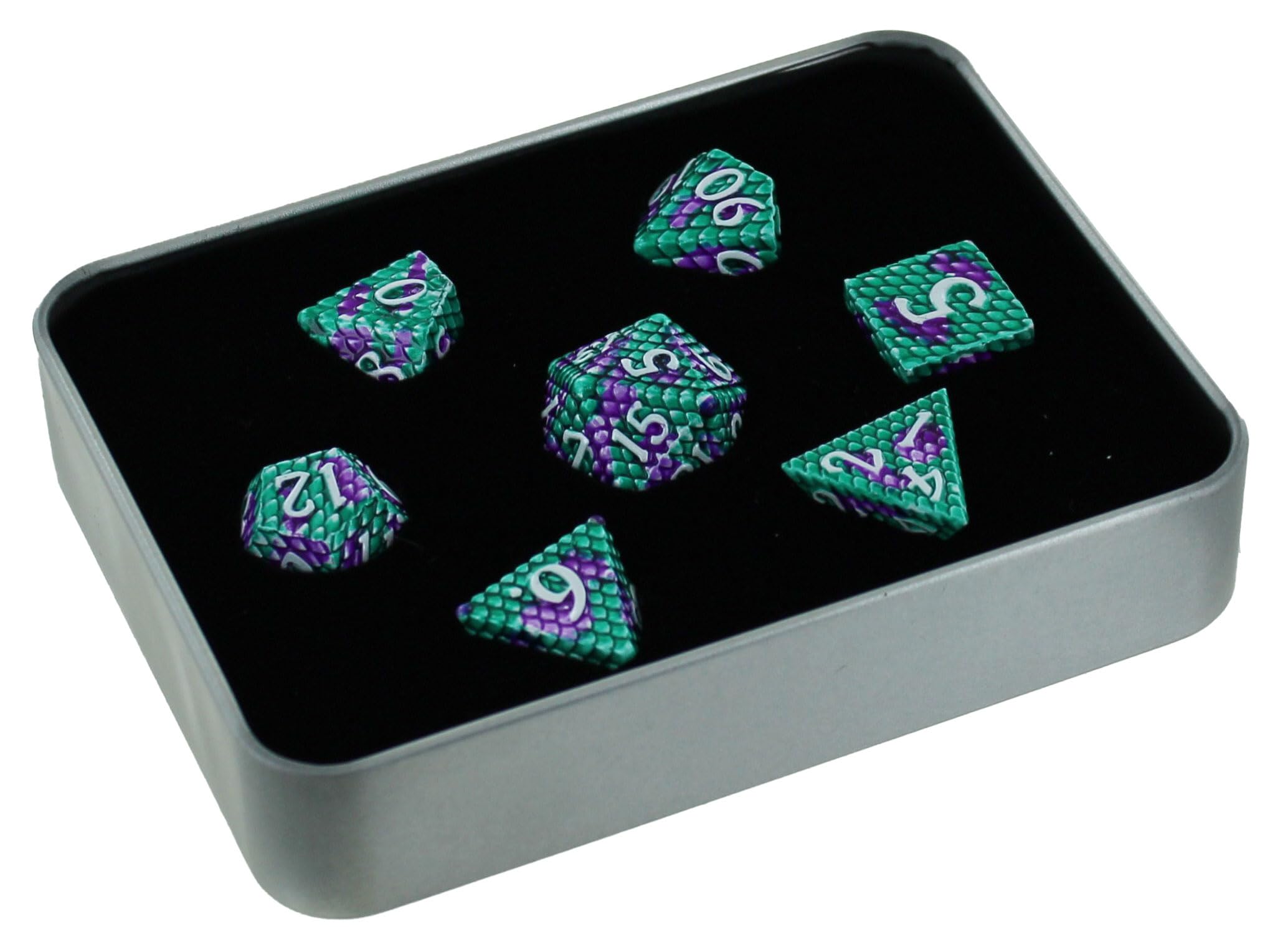 Dragon Scale: Lagoon RPG Metal Dice Set for Dungeons & Dragons, Pathfinder, and Tabletop Gaming - Perfect for Fantasy Role-Playing Adventures