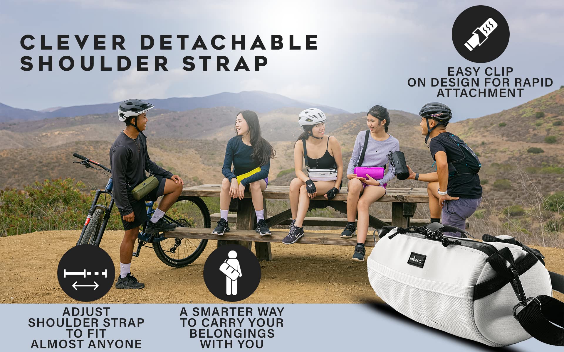 Lumiere & Co. Waterproof Bike Handlebar Bag - Front Bicycle Bag for Mountain & Road Bikes - Durable Cycling Accessories with Reflective Strip - Perfect for Commuting, Touring & Outdoor Adventures