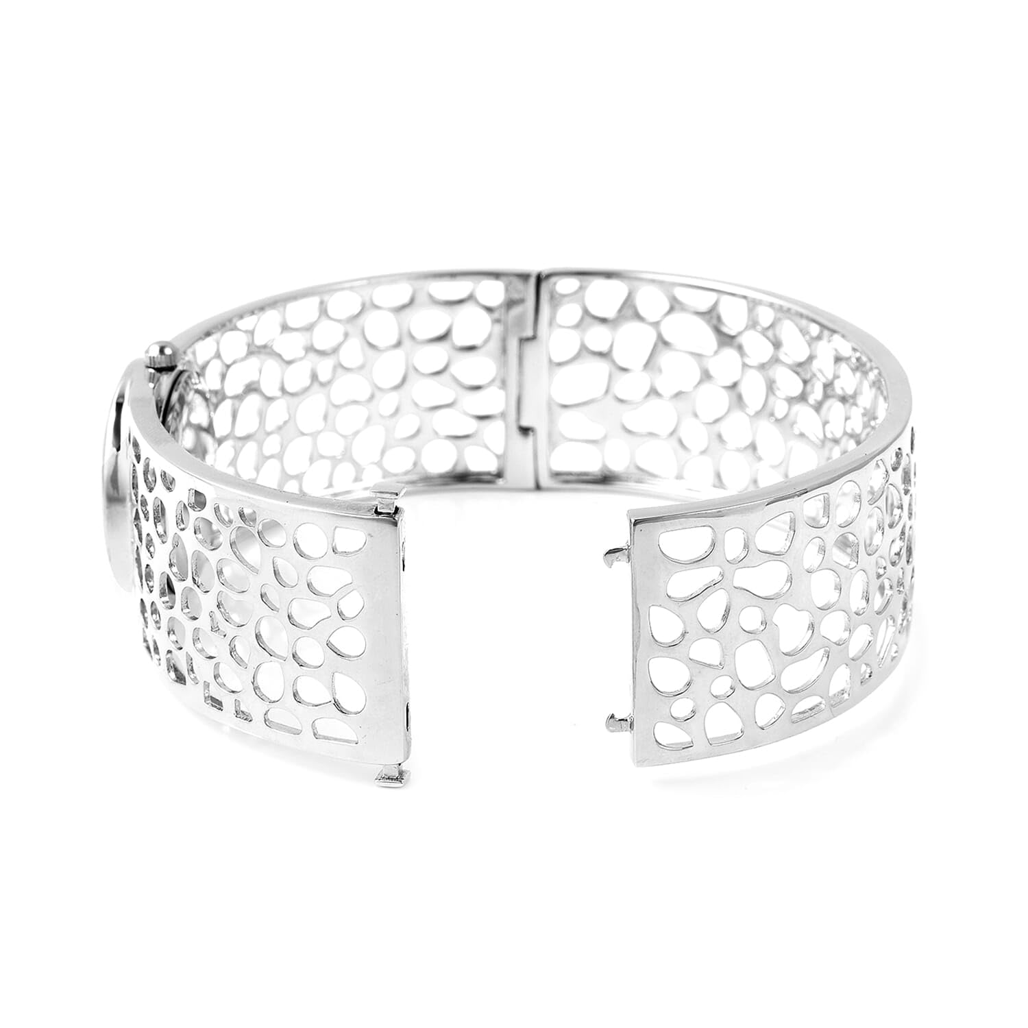 925 Sterling Silver Rachel Galley Movement Watch Bangle Bracelet for Women - Adjustable 7.5
